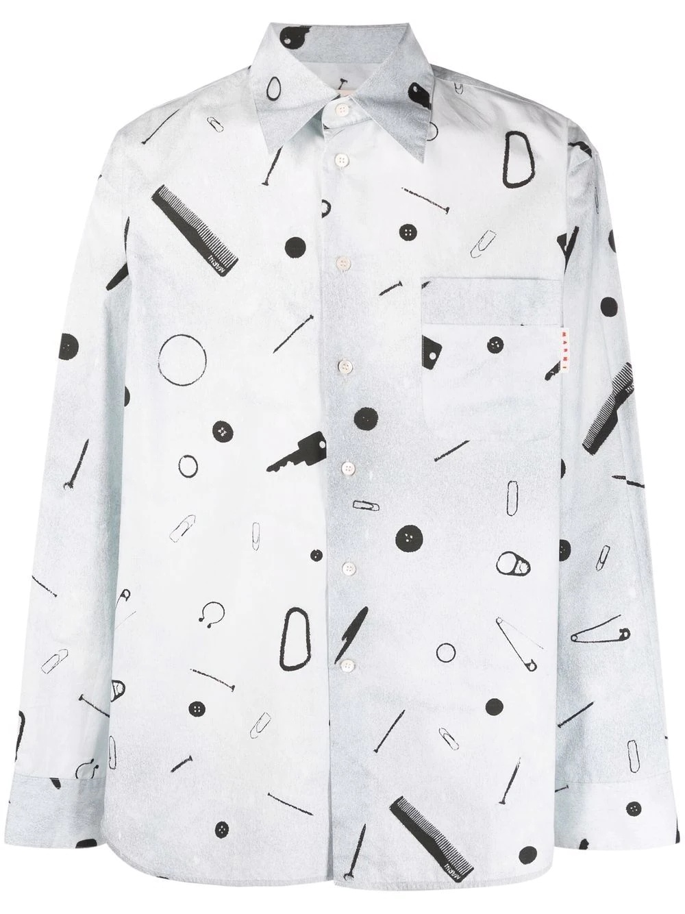 stationery-print shirt - 1