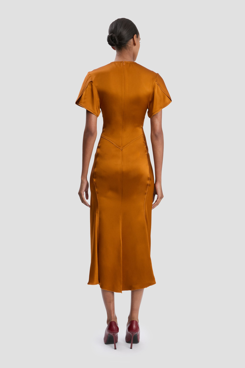 Eve Midi Dress In Bronze 5