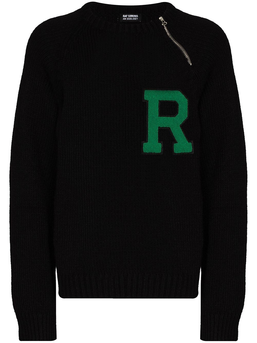 Letter-badge crew-neck jumper - 1