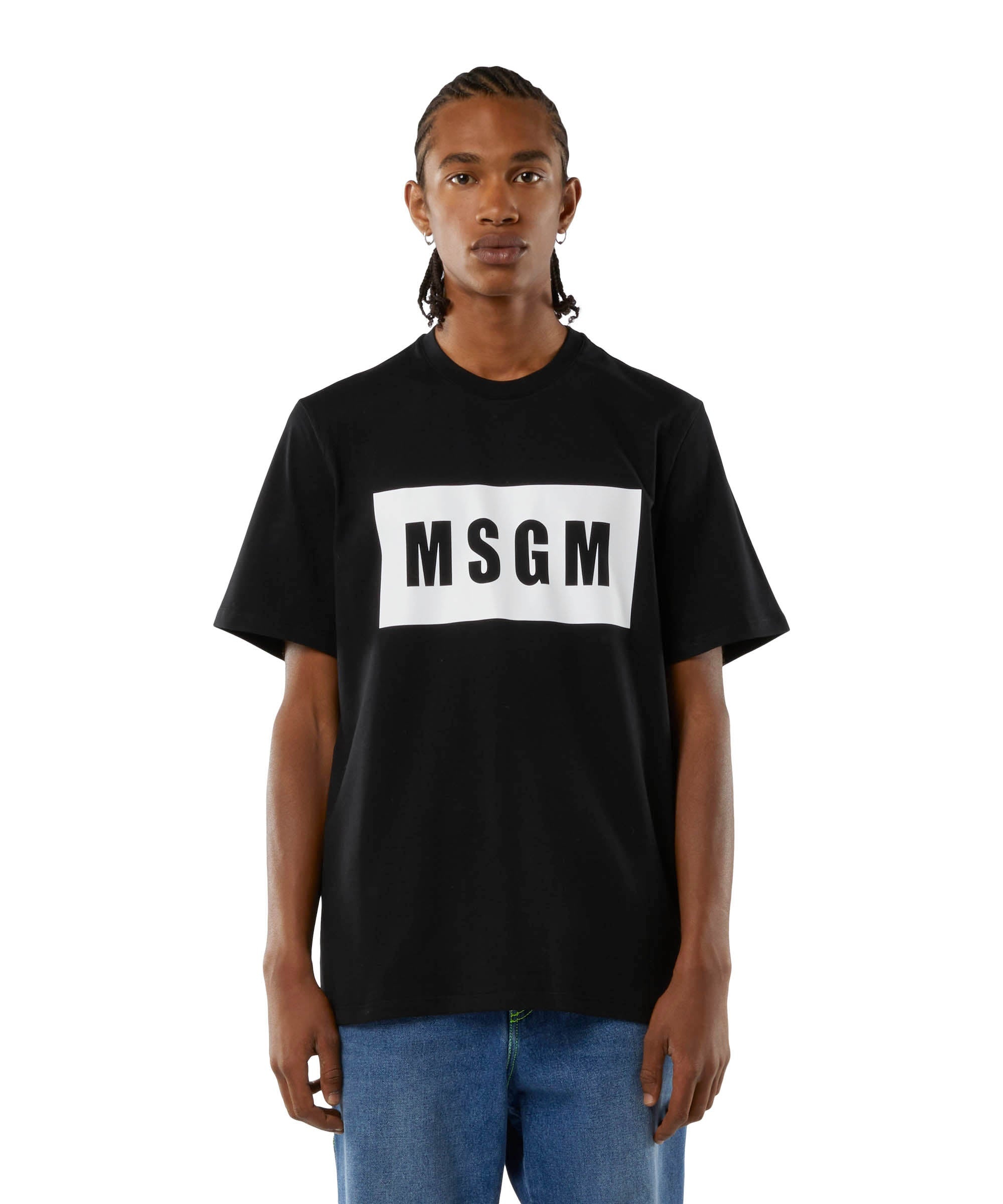 Cotton T-shirt with box logo - 3