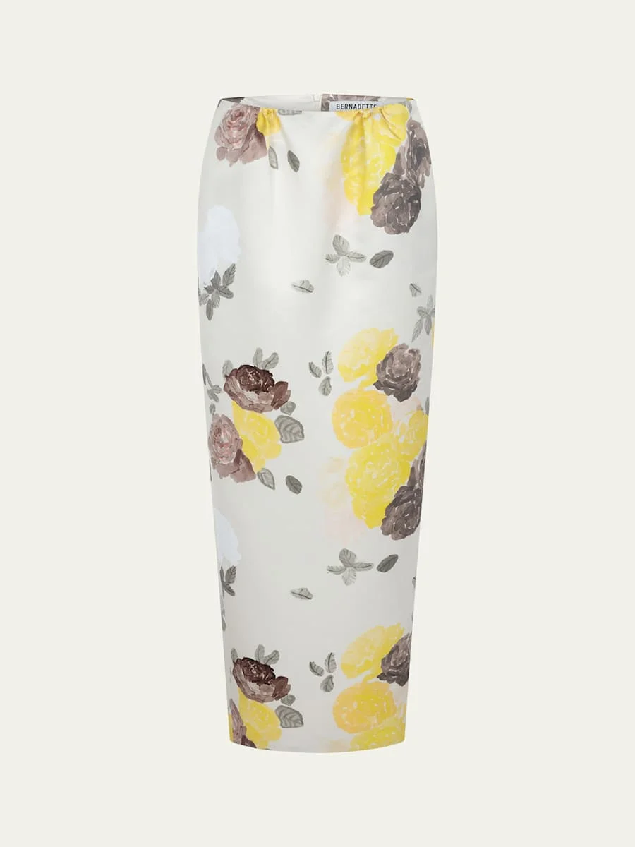 Damian Floral Satin Maxi Skirt - 1