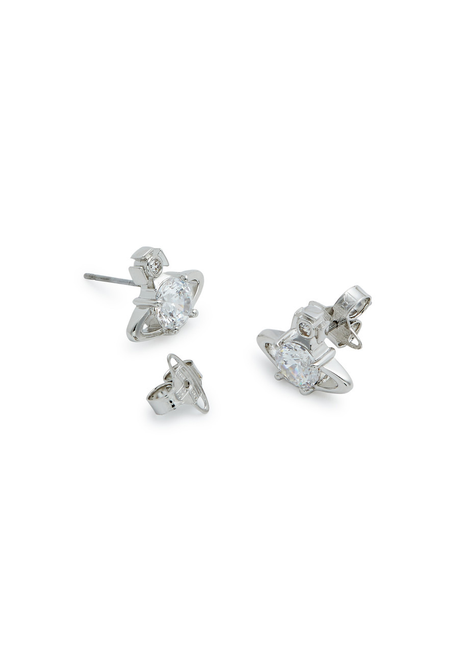 Reina crystal-embellished orb stud earrings - 2