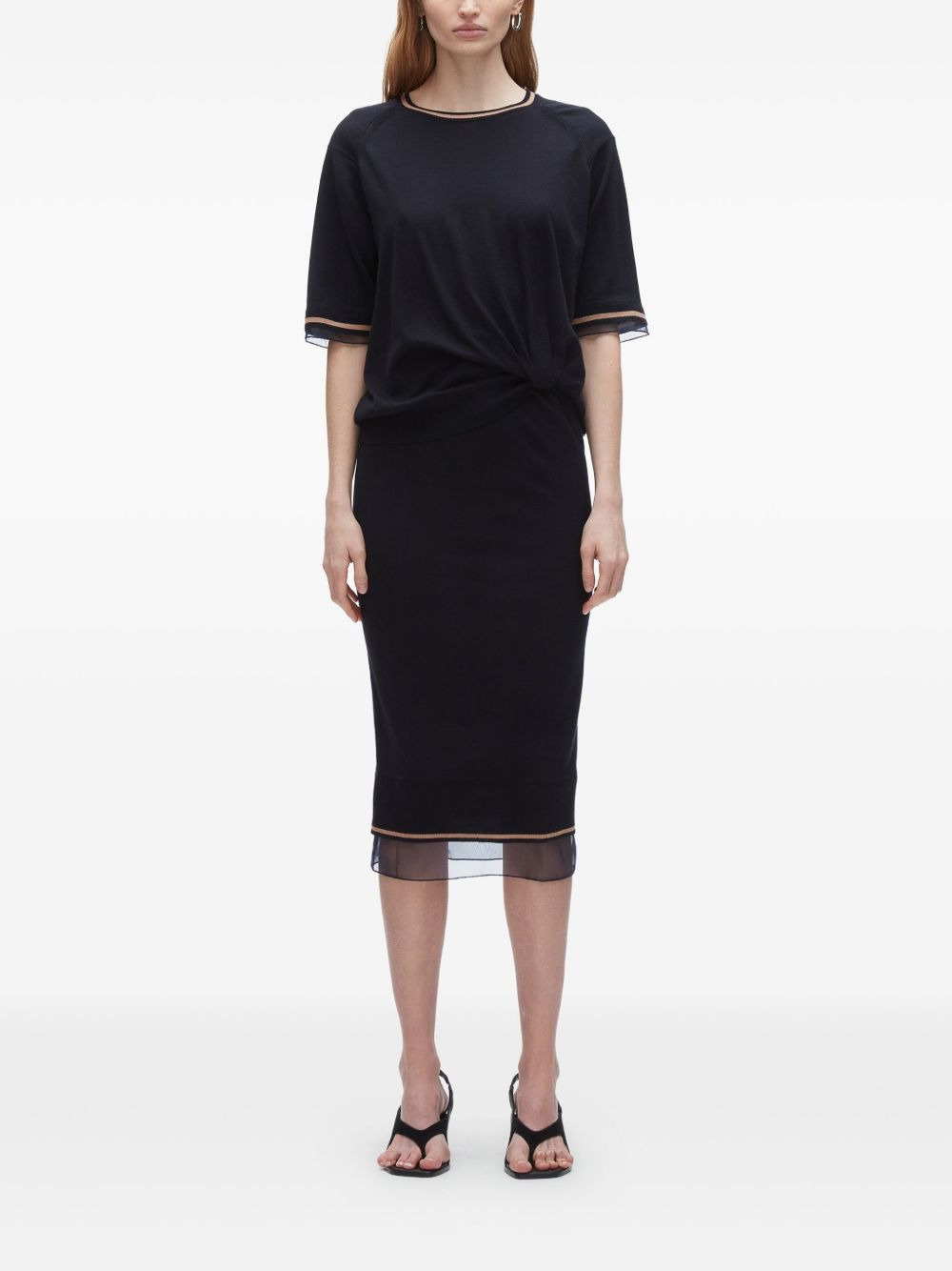 twist-detail wool dress - 2