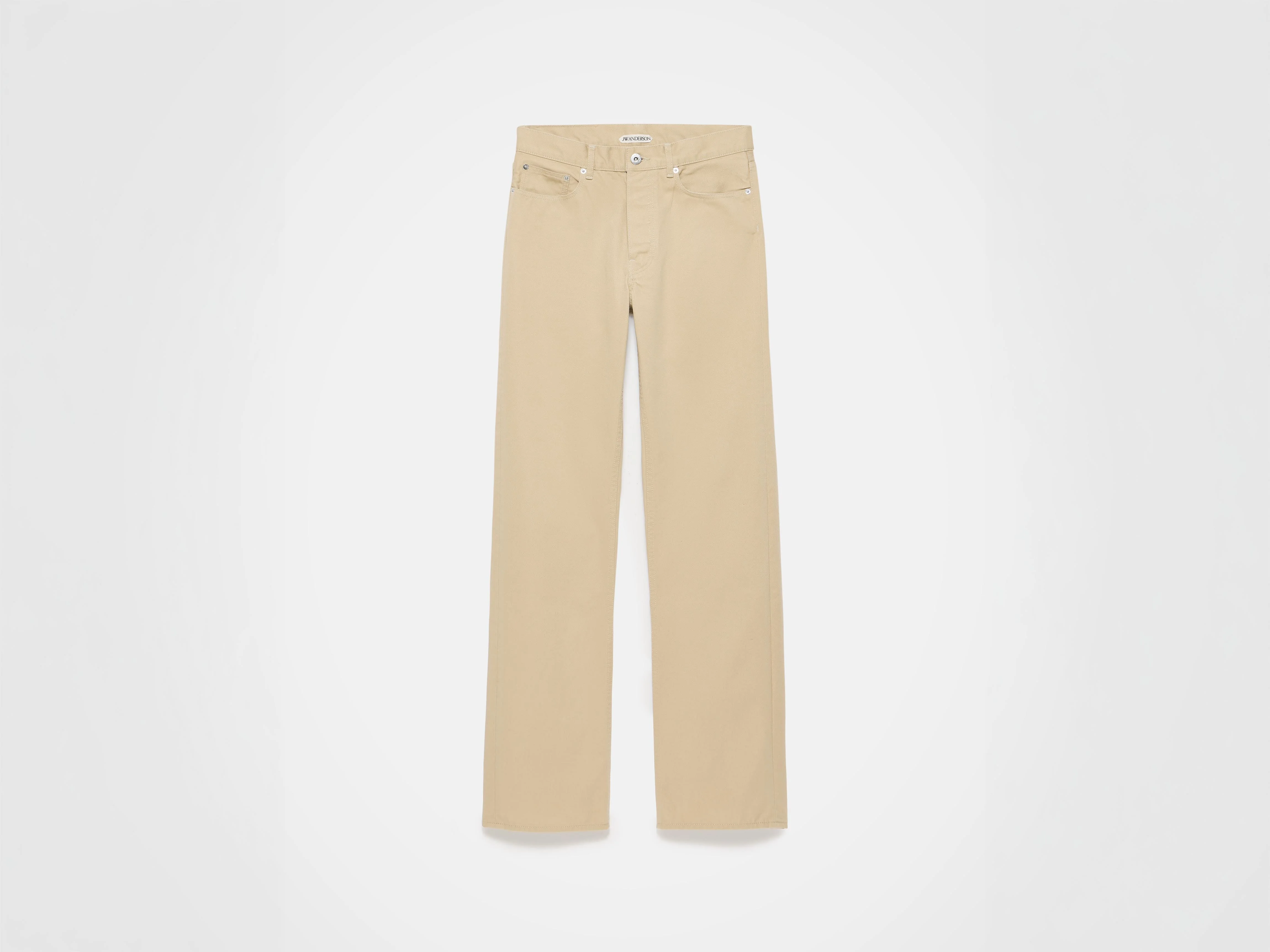 WOMENS STRAIGHT LEG DENIM JEANS IN BEIGE - 1