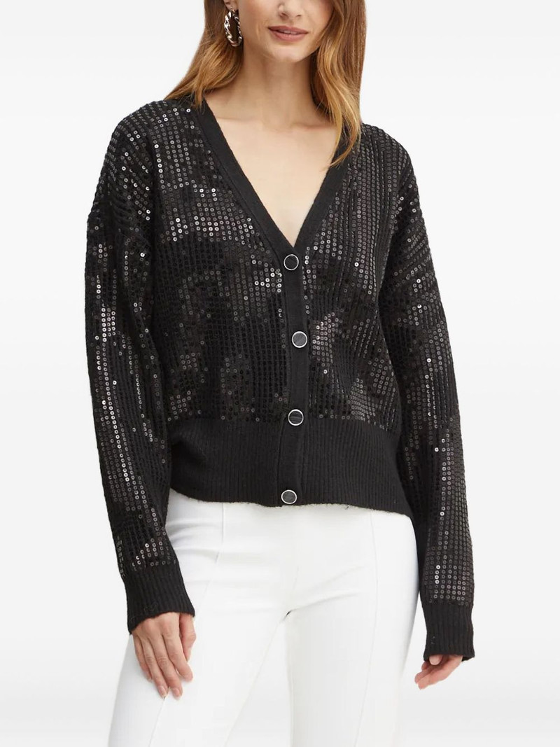 sequin-embellished V-neck cardigan 1