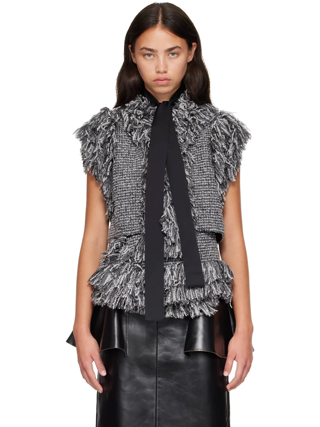 Gray Tweed Vest - 1