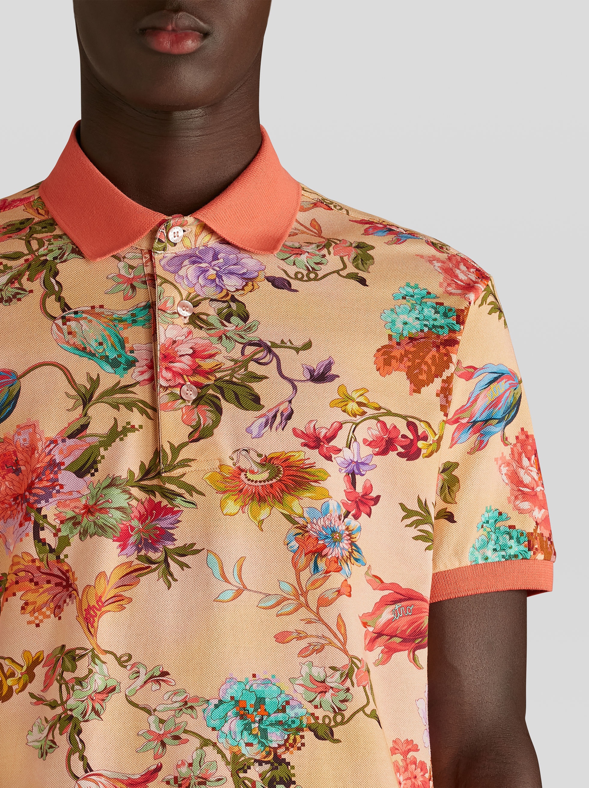 FLORAL PRINT POLO SHIRT - 3