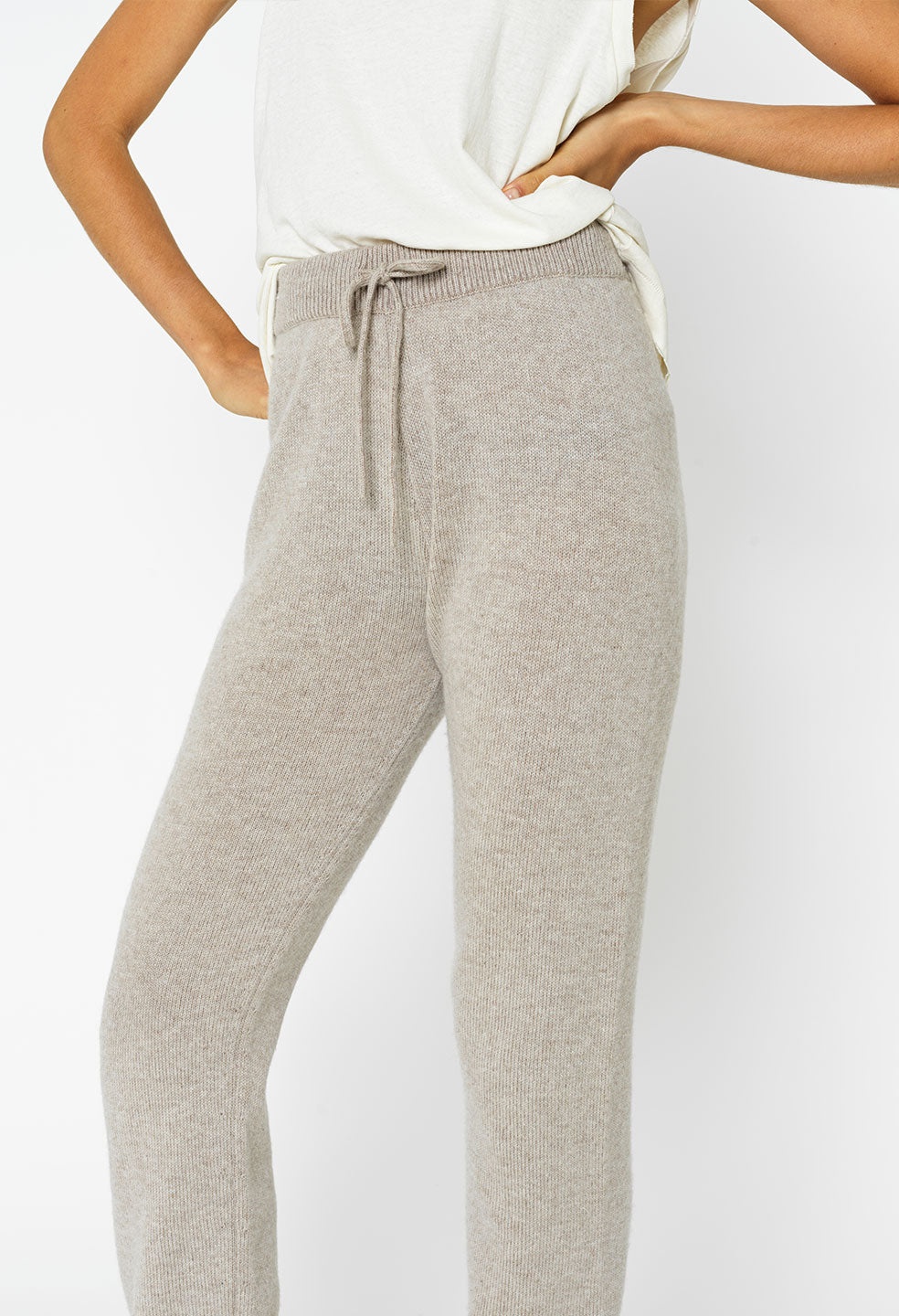 TWO TONE CASHMERE SWEATPANTS - 4