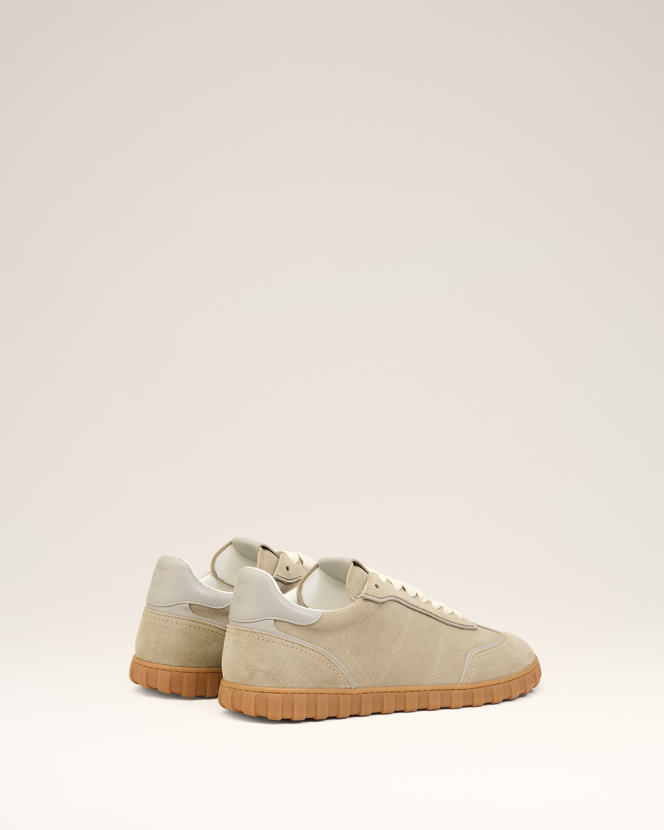 GREY LEATHER LOW TOP STEP SNEAKERS - 4