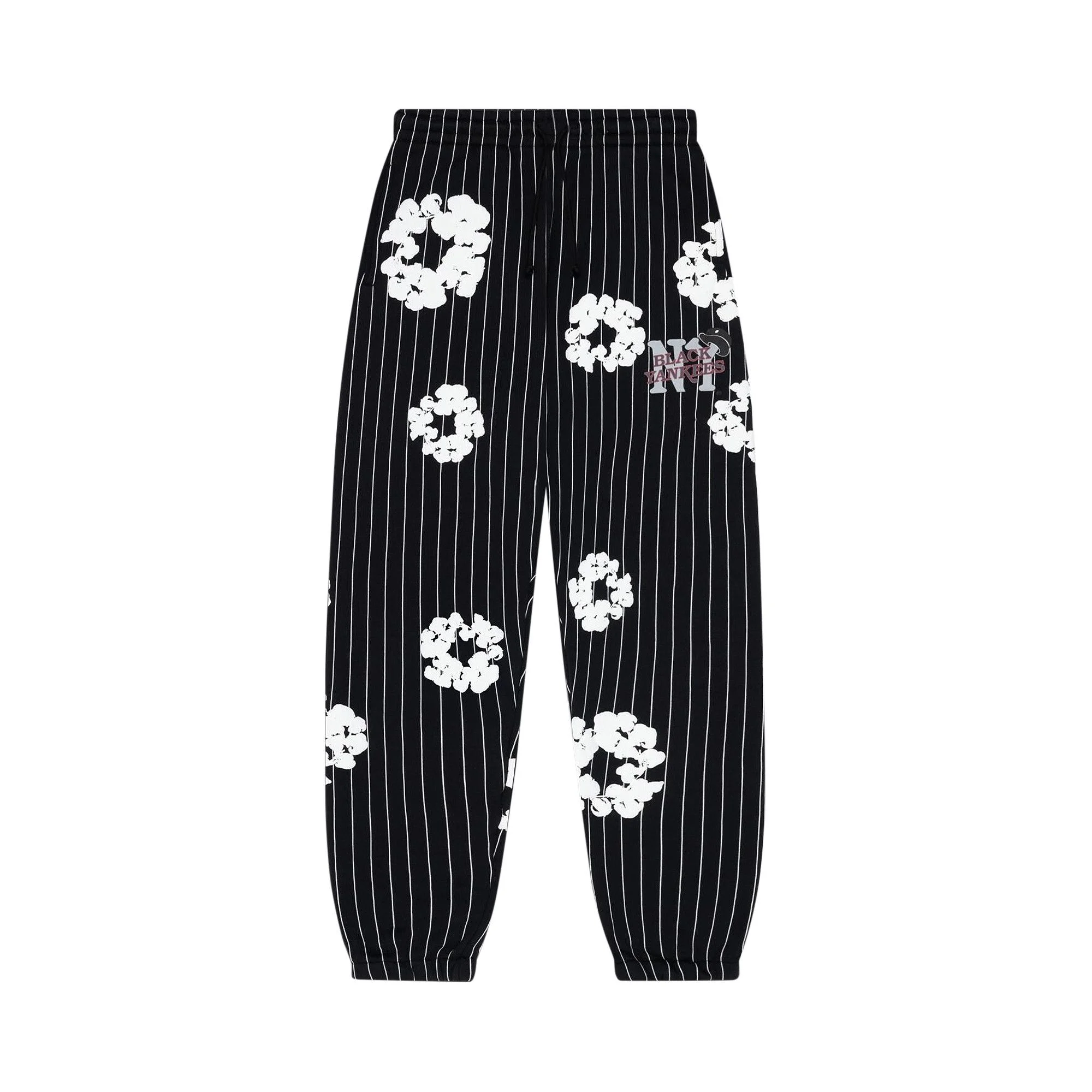 Denim Tears Pinstripe Wreath Sweatpants 'Black' - 1
