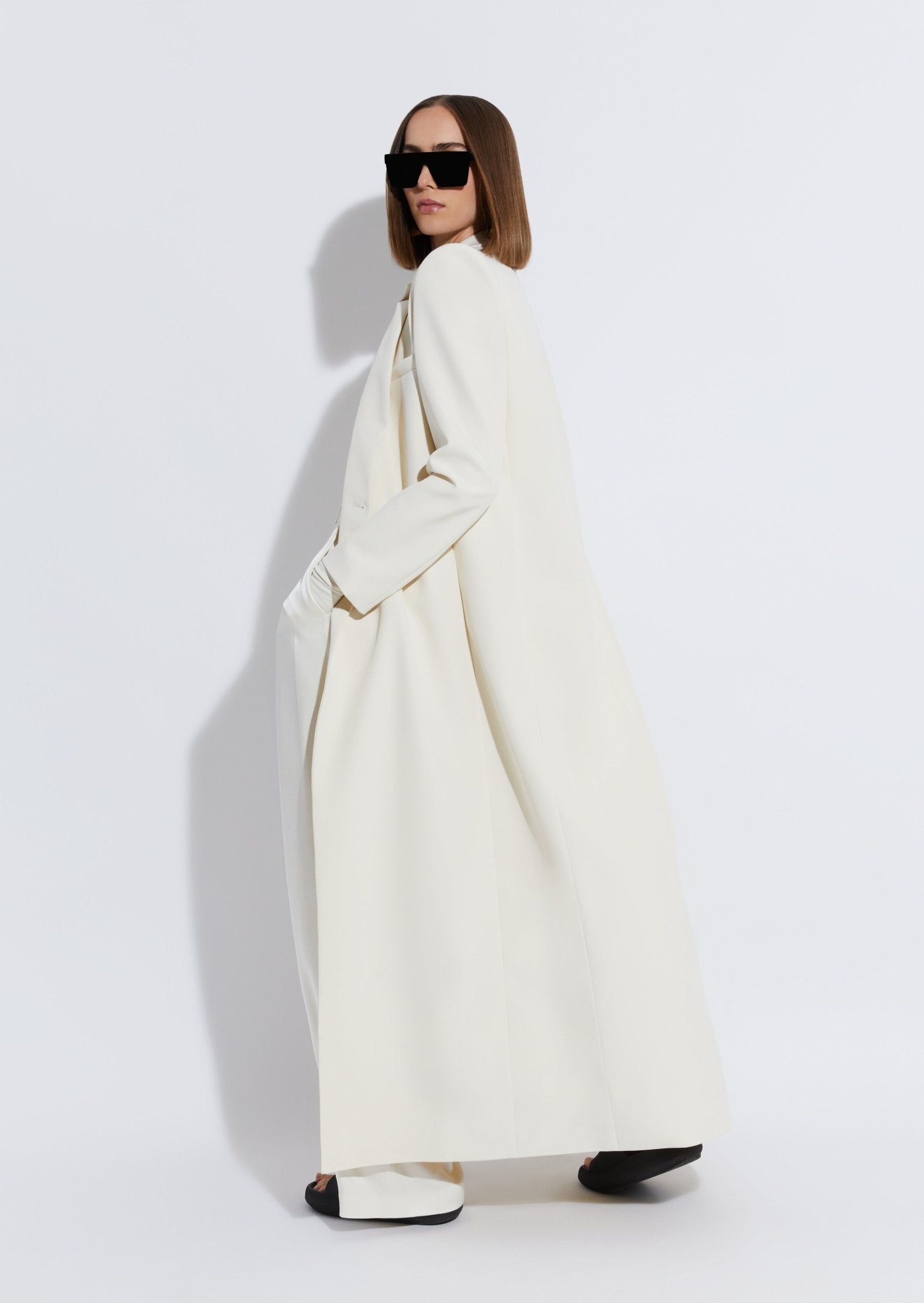 Matte Crepe Elongated Coat - 3