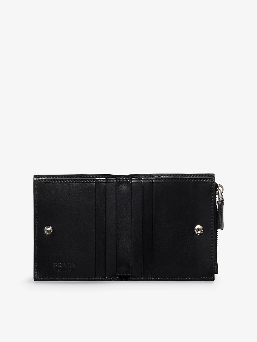 Logo-plaque small leather wallet - 4