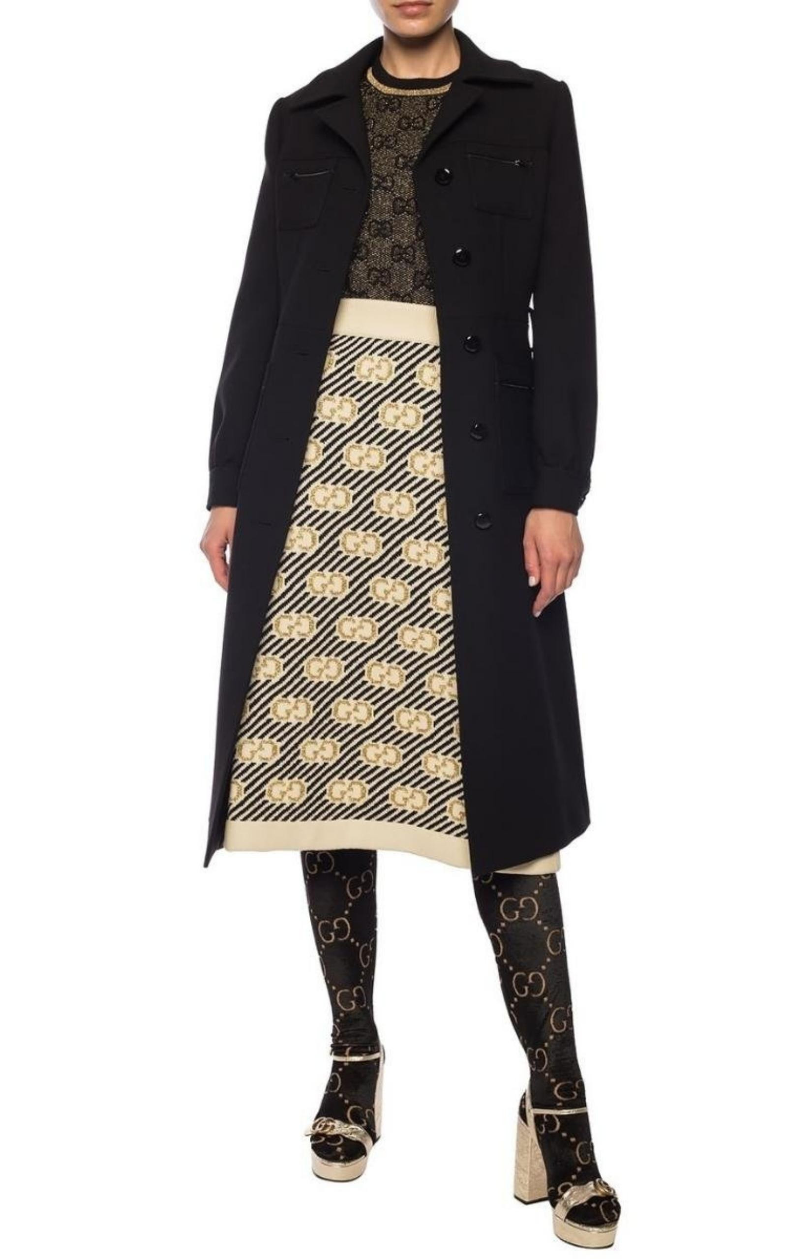 Jacquard Logo Wool Tights - 2