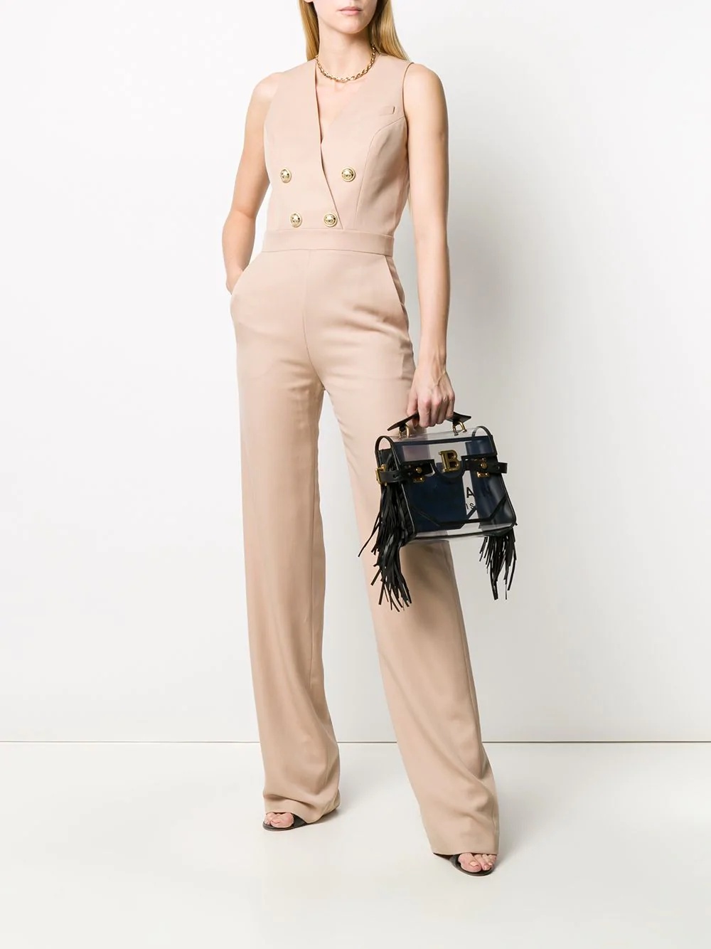 gold-tone buttons jumpsuit - 2