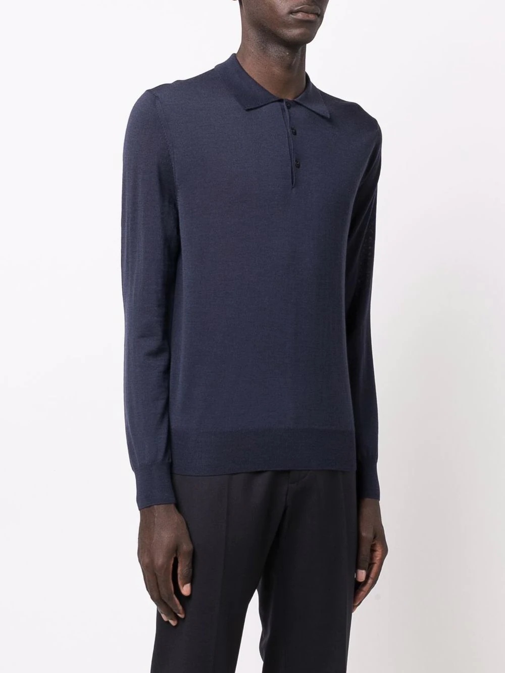 polo-collar merino sweatshirt - 3