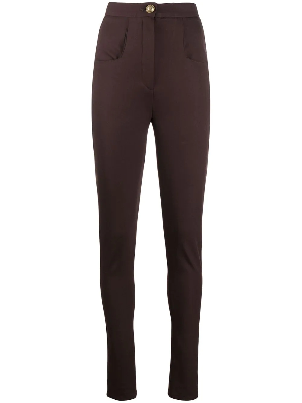 high-waisted skinny trousers - 1