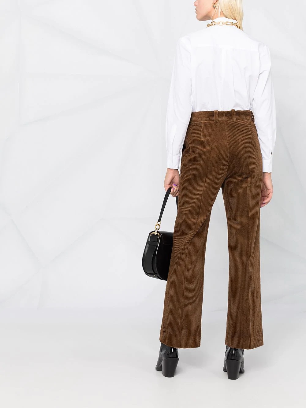 high-rise corduroy flared trousers - 6