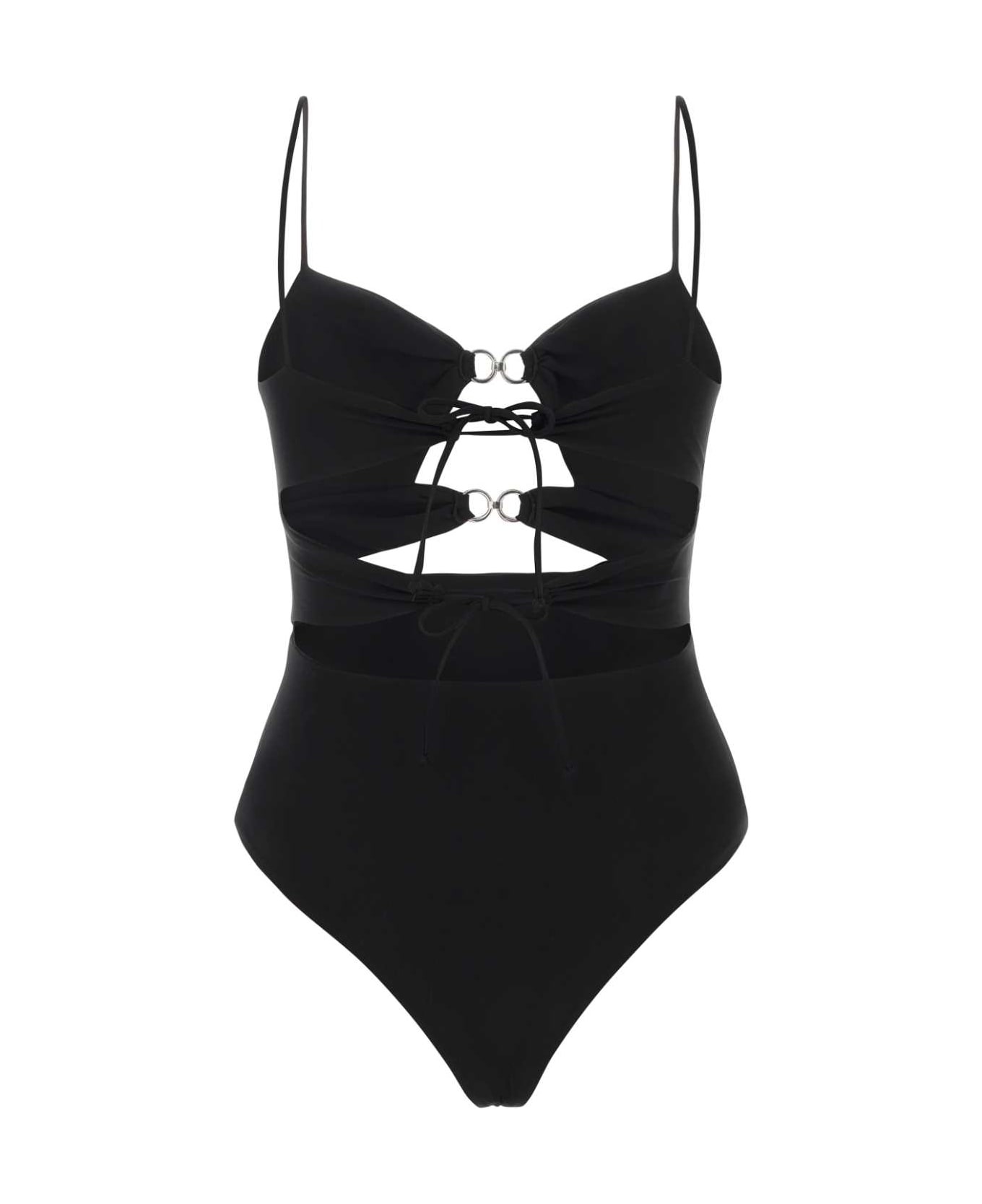 Black Stretch Polyester Swimsuit - 2