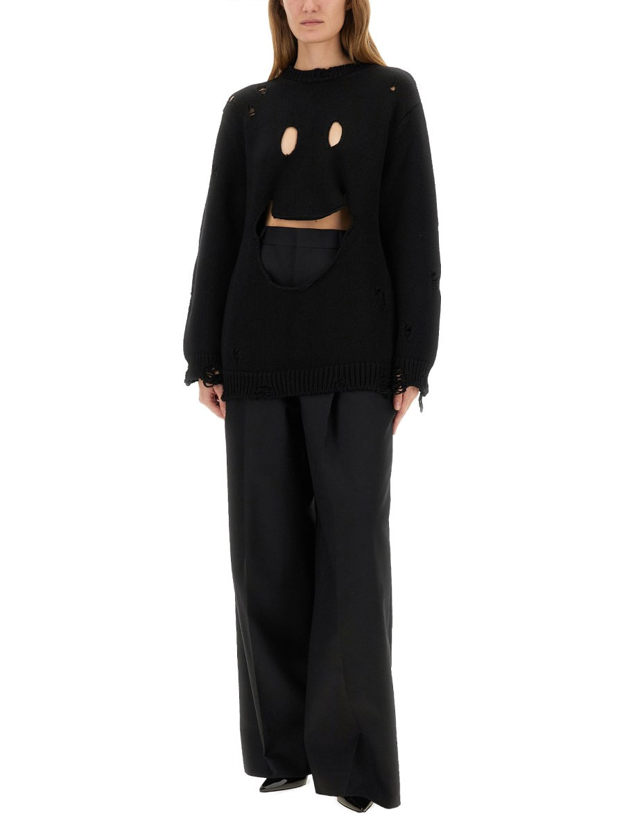 CUT OUT WOOL SWEATER - 2