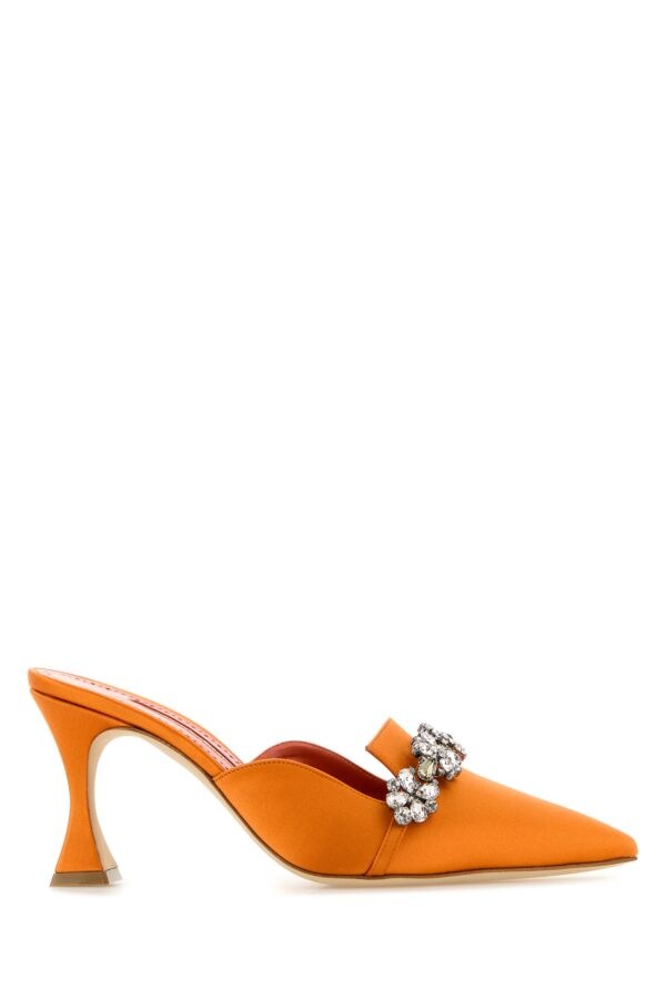 Orange satin Permu mules - 1