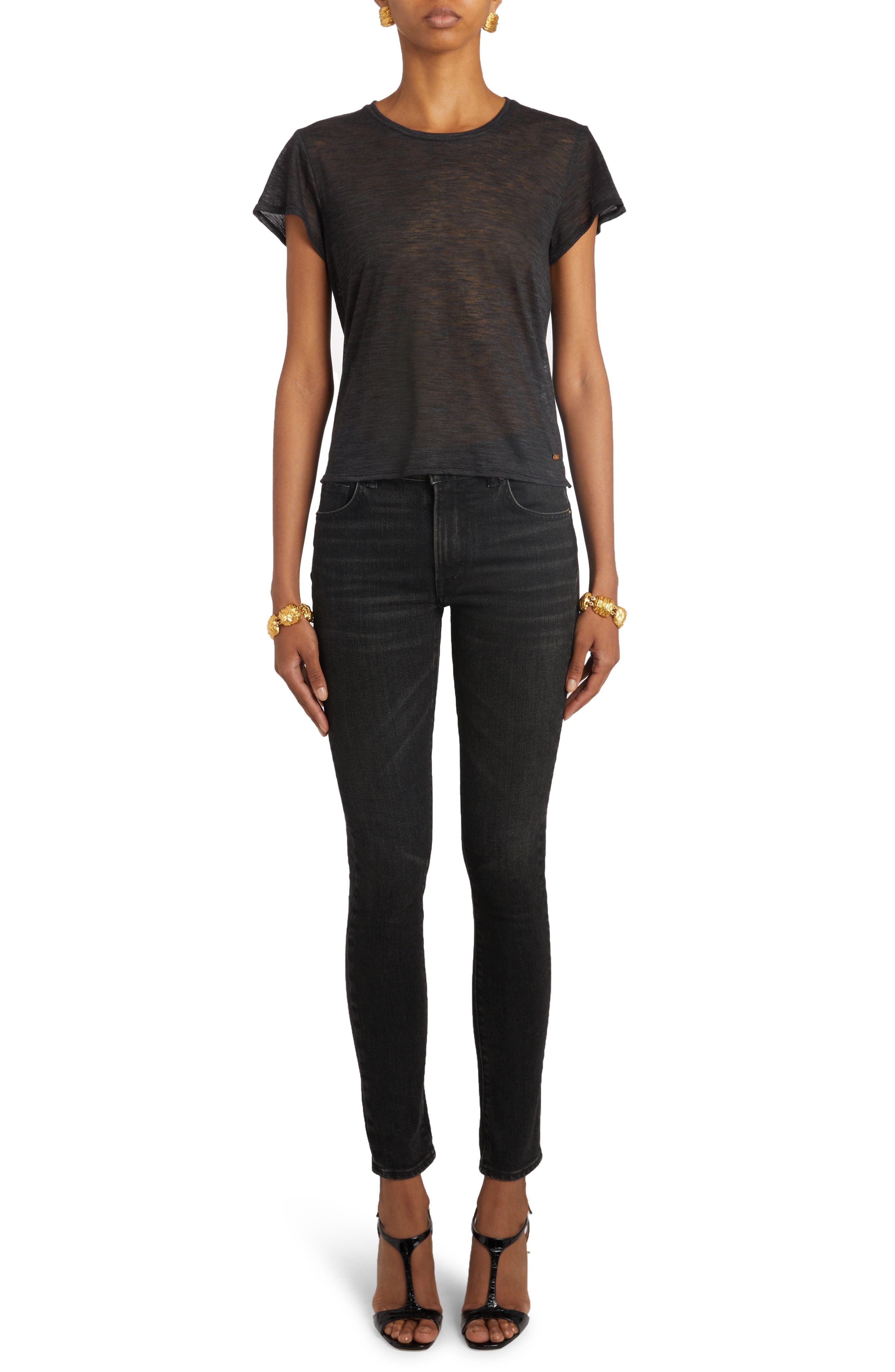 Slub Cotton Blend Jersey T-Shirt - 1