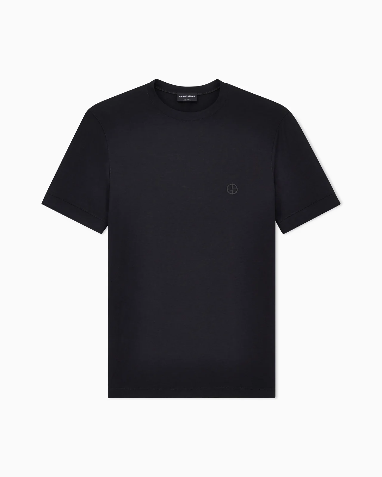 STRETCH VISCOSE BAMBOO JERSEY T-SHIRT WITH GA EMBROIDERY - 1