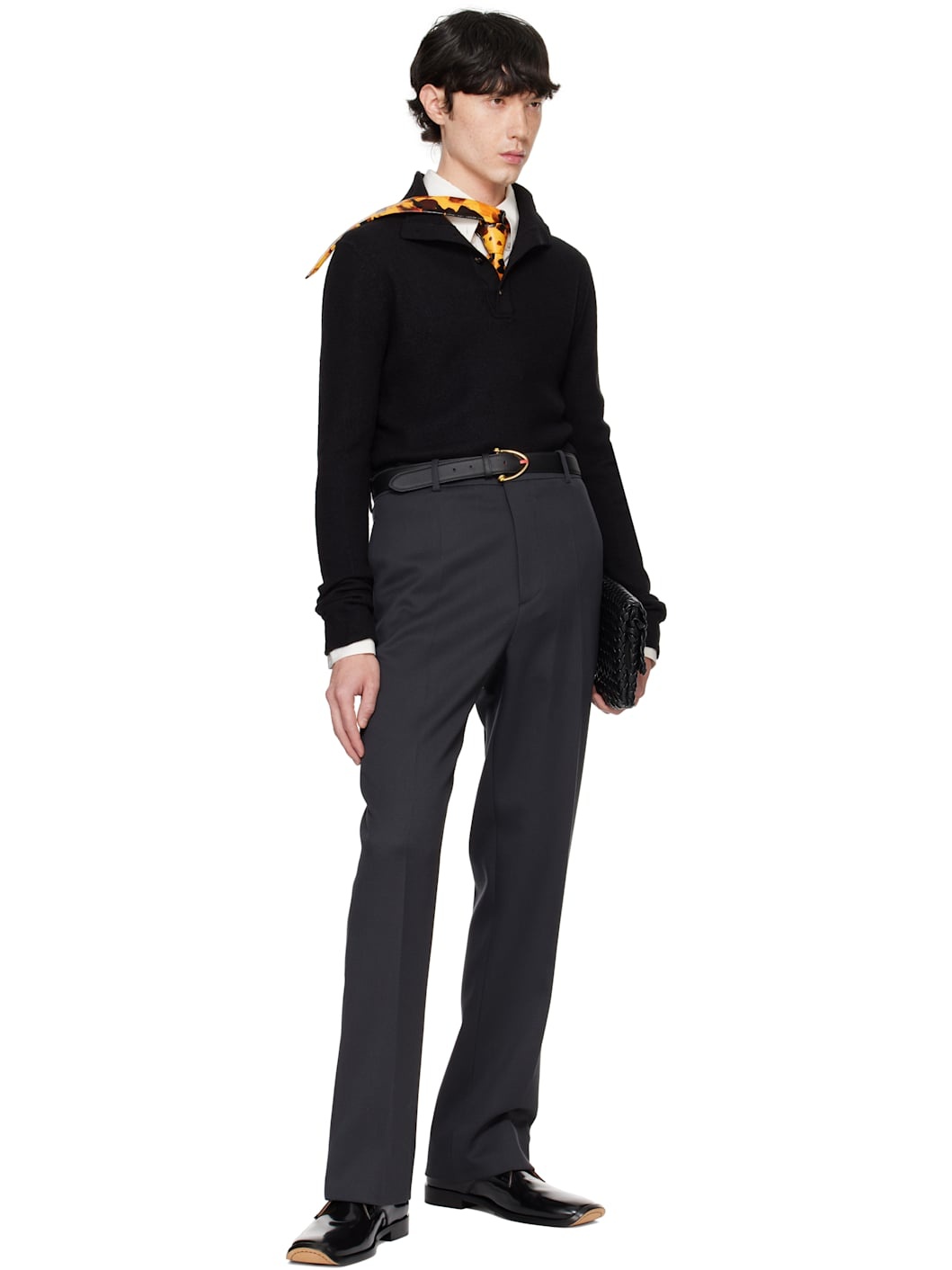 Black Felted Wool Turtleneck - 5