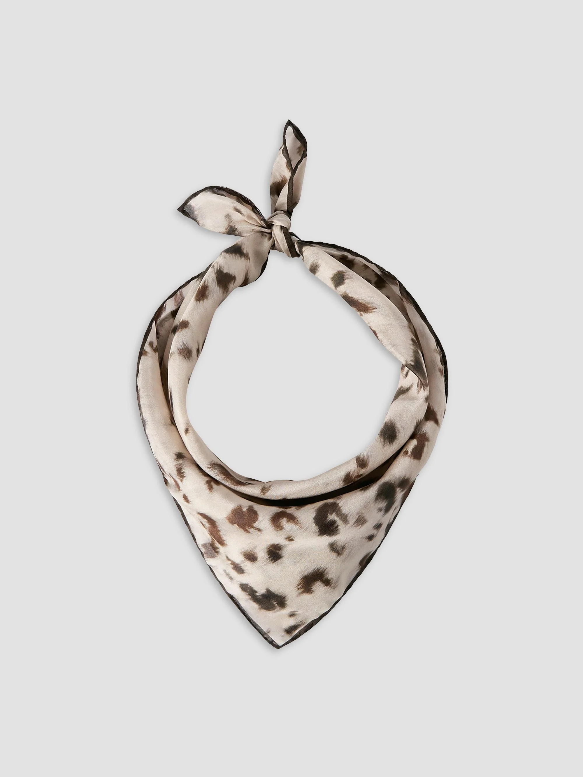Women's Lynx Print Silk Foulard - Beige - 1