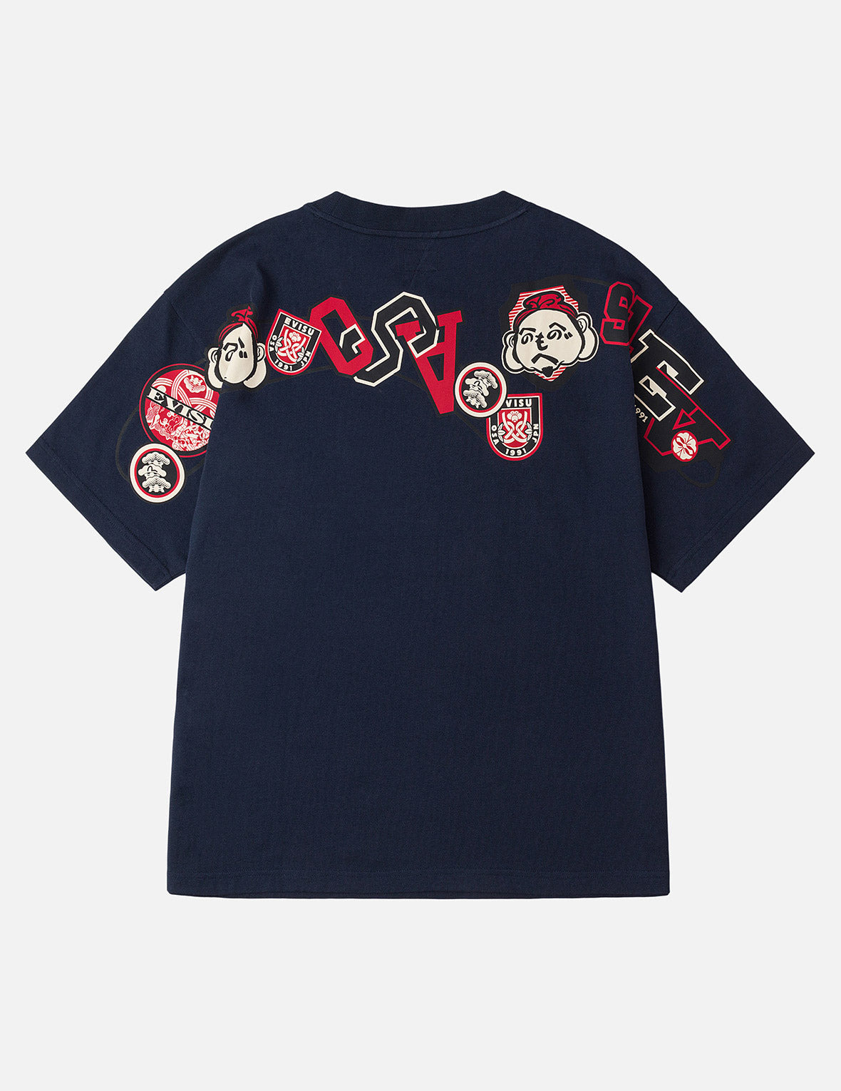 Henohenomohe Godhead and Wheel of Wisdom tag Daicock Print Relax Fit T-Shirt - 3