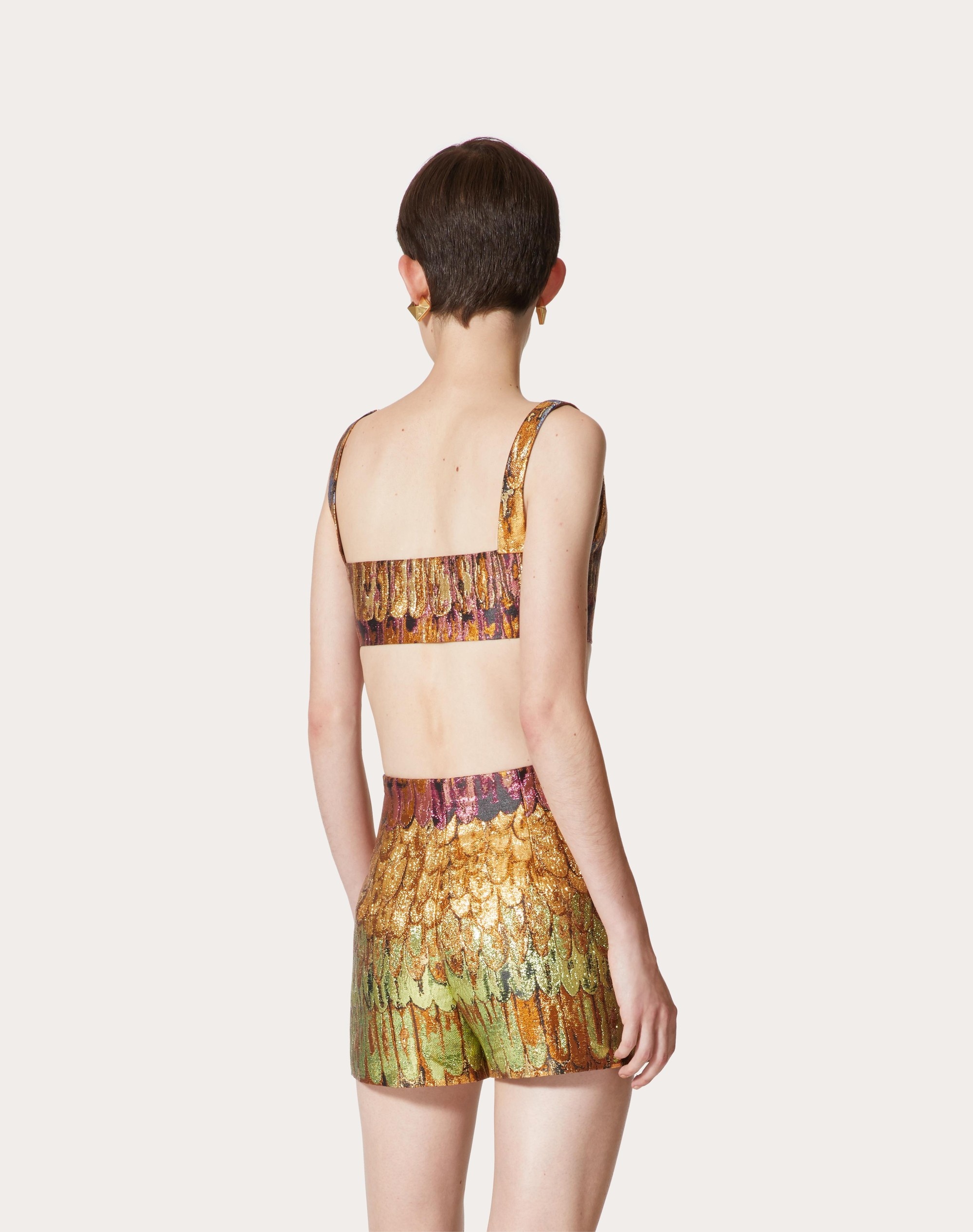 VALENTINO GOLDEN WINGS MULTICOLOR BROCADE BRALETTE - 4