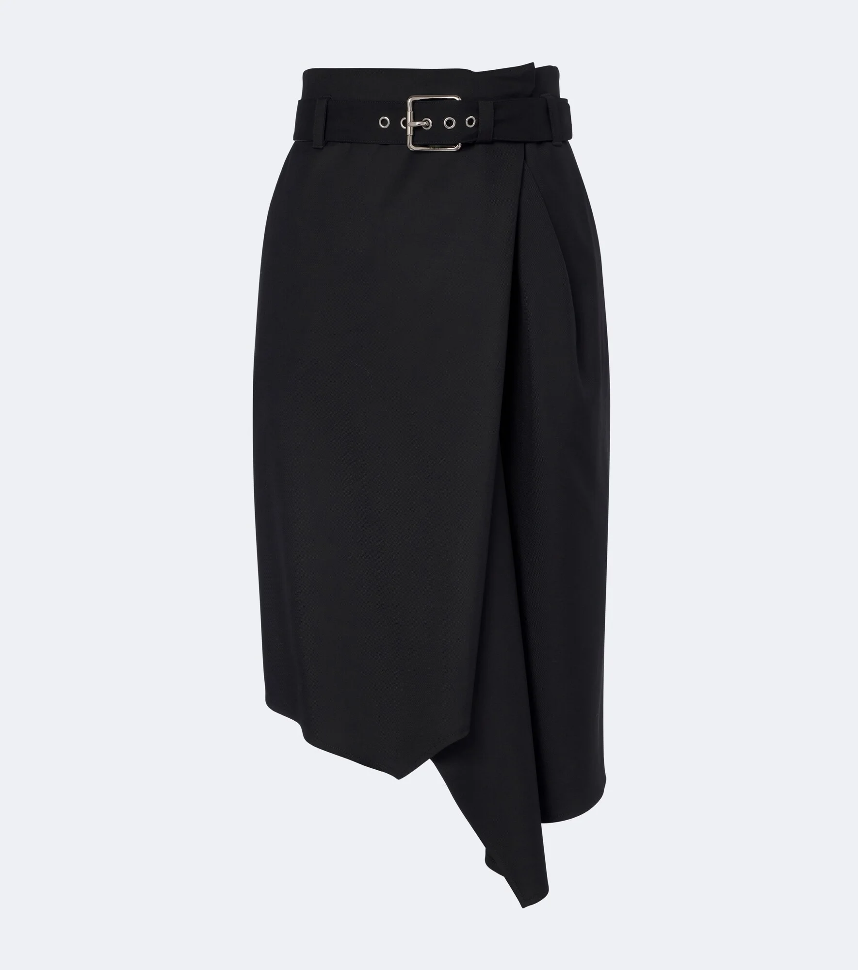Belted draped wool midi skirt - 1