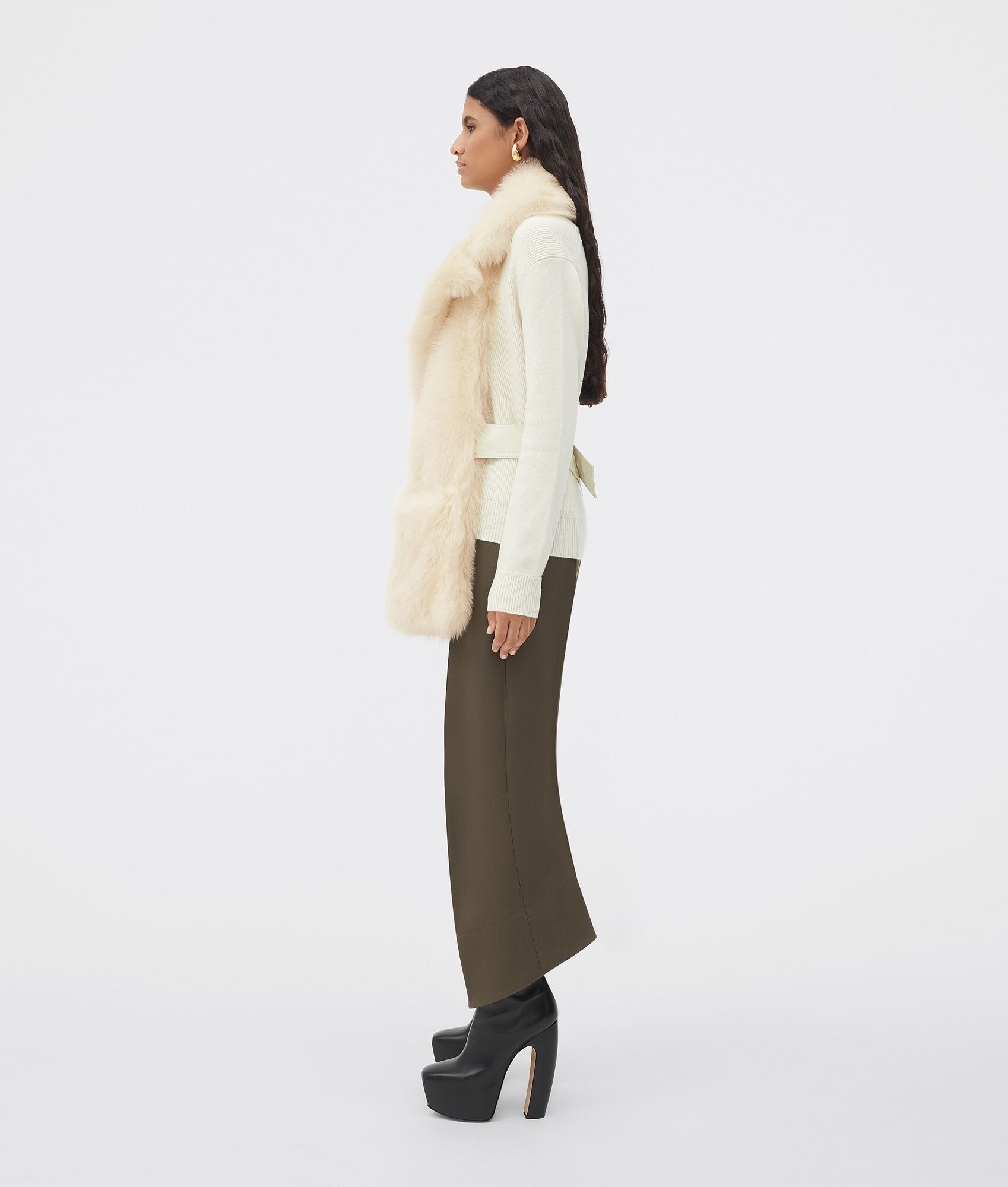 shearling collar scarf - 2