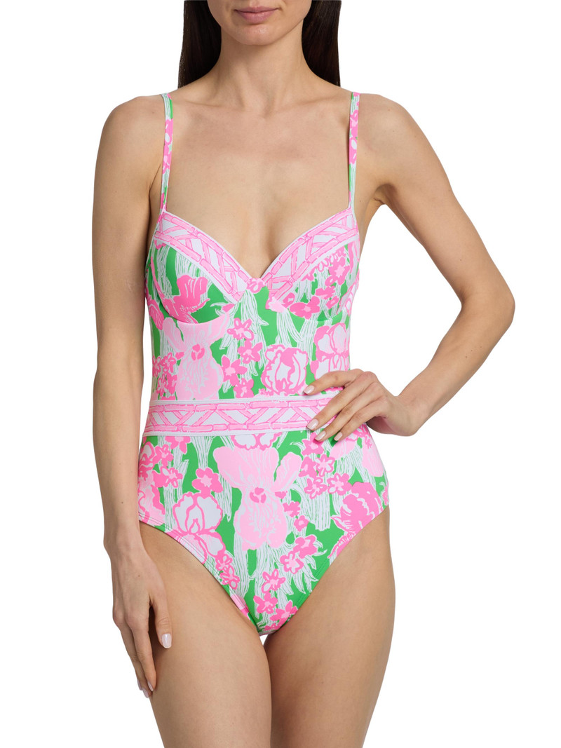 Women's Palma Floral One-Piece Swimsuit - Putting Green Hannah 3