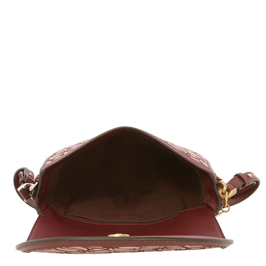Stella Mccartney Ladies Burgundy Frayme Medium S-Wave Flap Shoulder Bag - 6