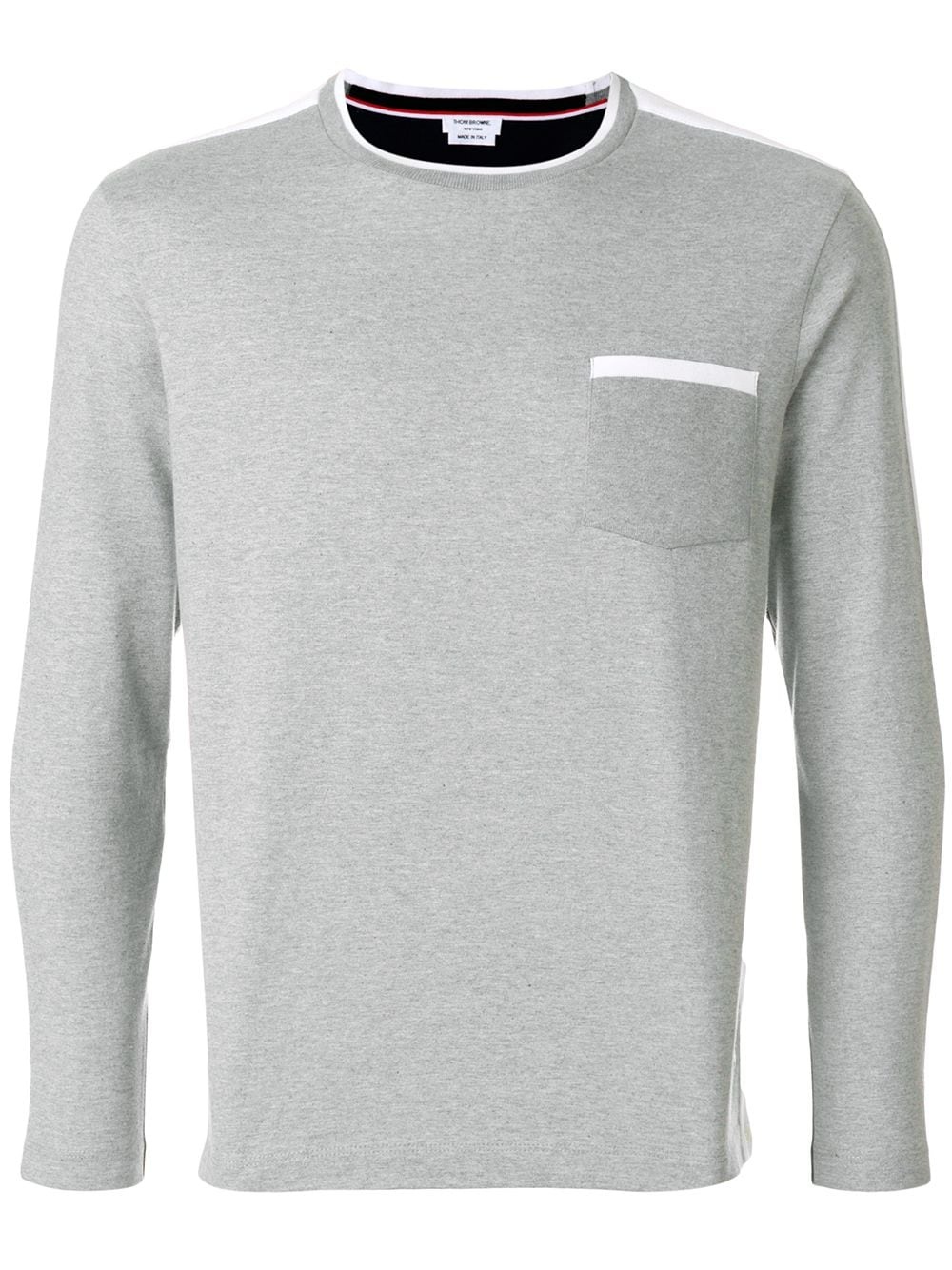 Bicolor Half-And-Half Long Sleeve Tee - 1