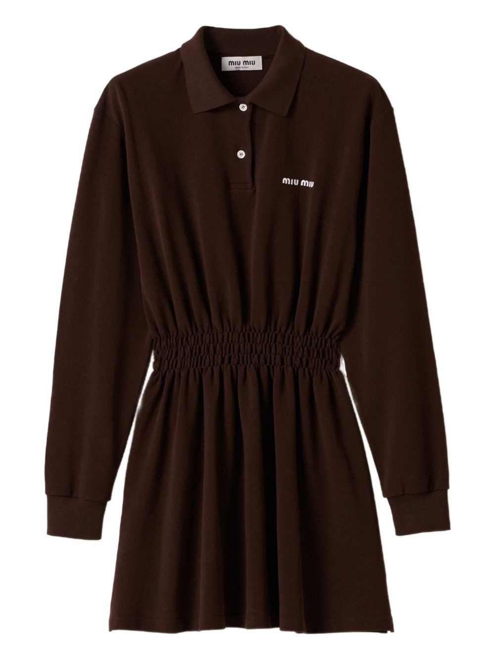 logo-embroidered piqué dress - 1