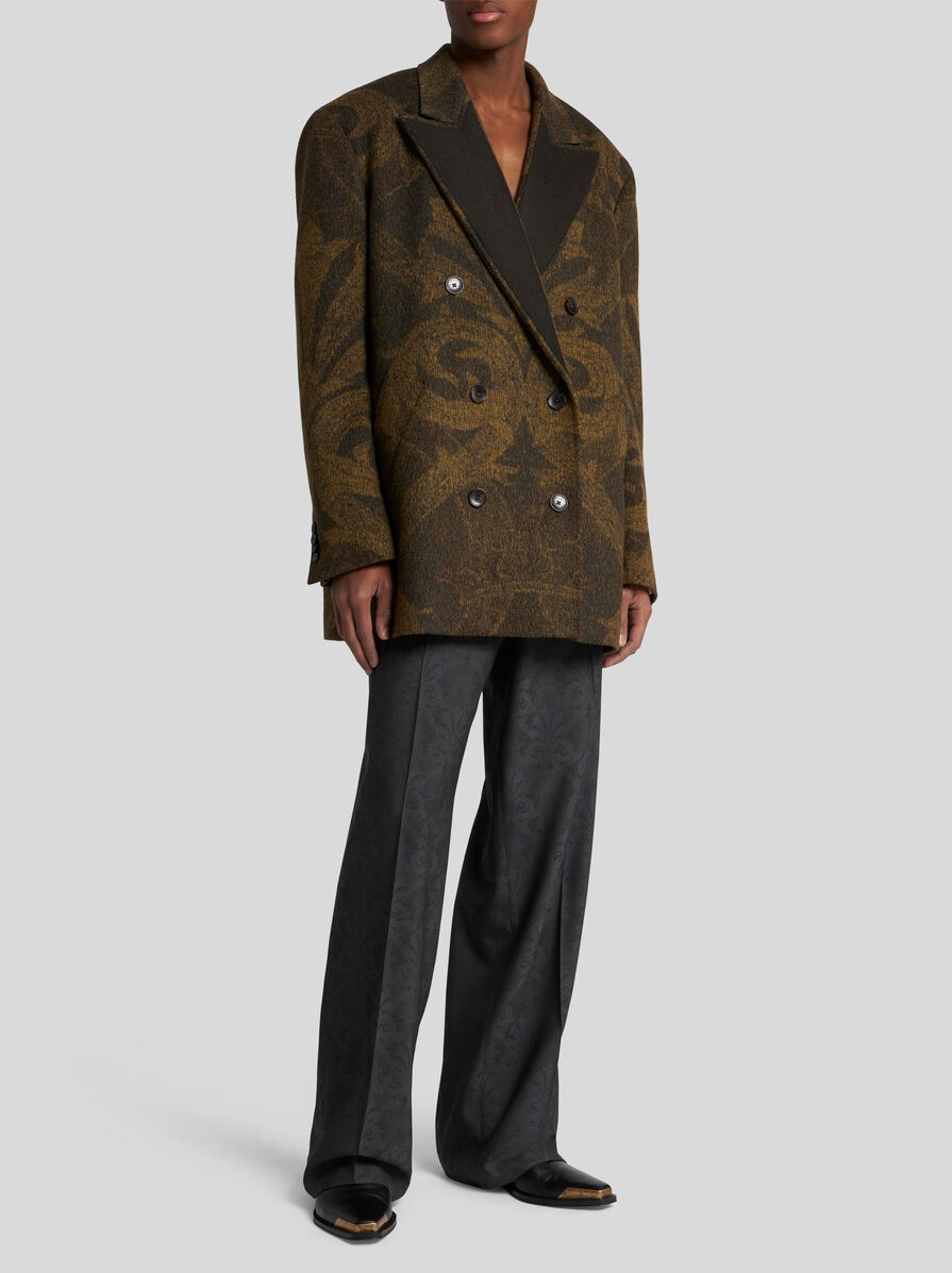 WOOL JACQUARD PEACOAT - 3