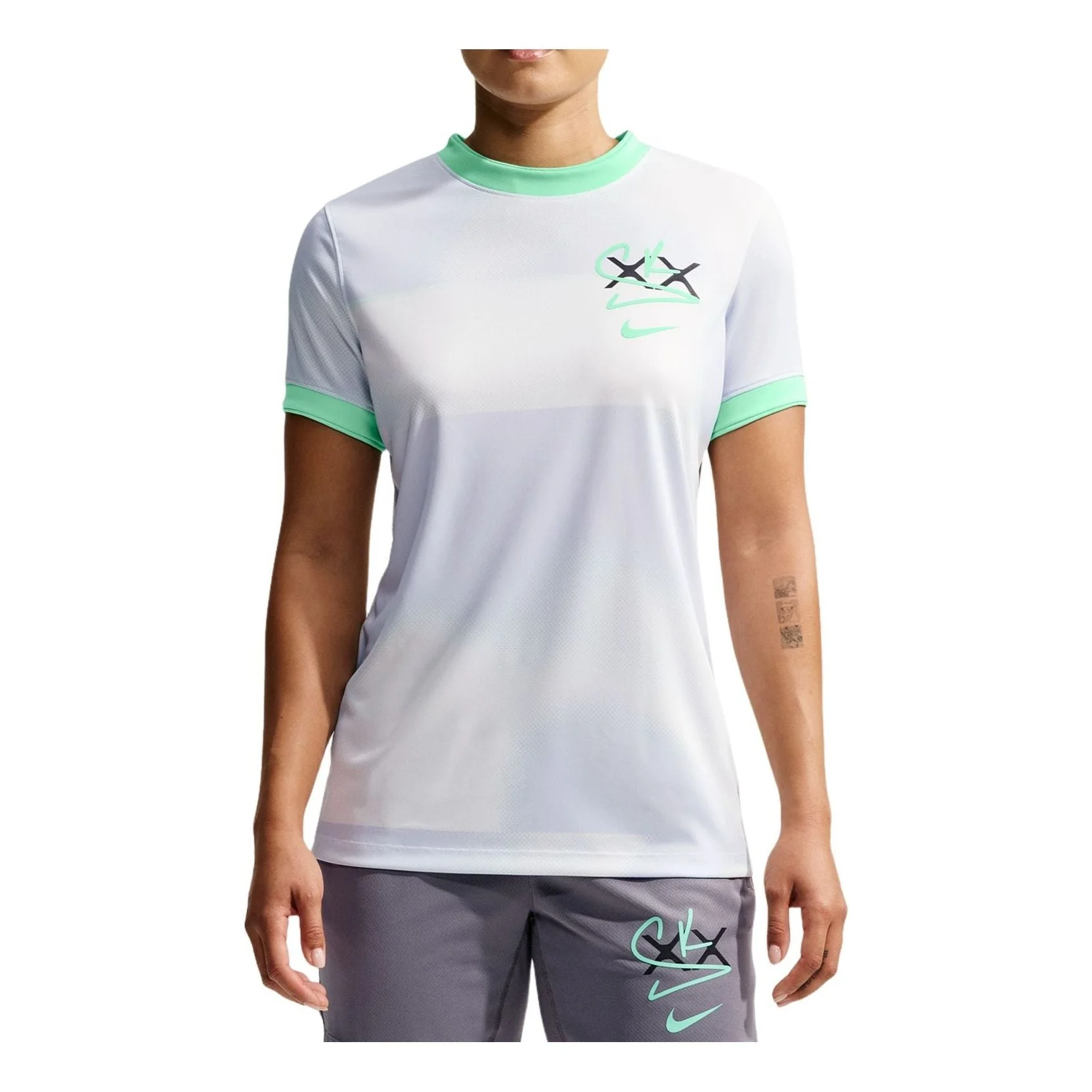(WMNS) Nike x Sam Kerr Dri-FIT Pre-Match Top 'Summit White Green Glow' IO9357-100 - 1