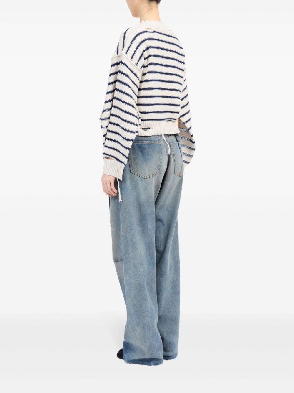 striped cotton knit cardigan - 5