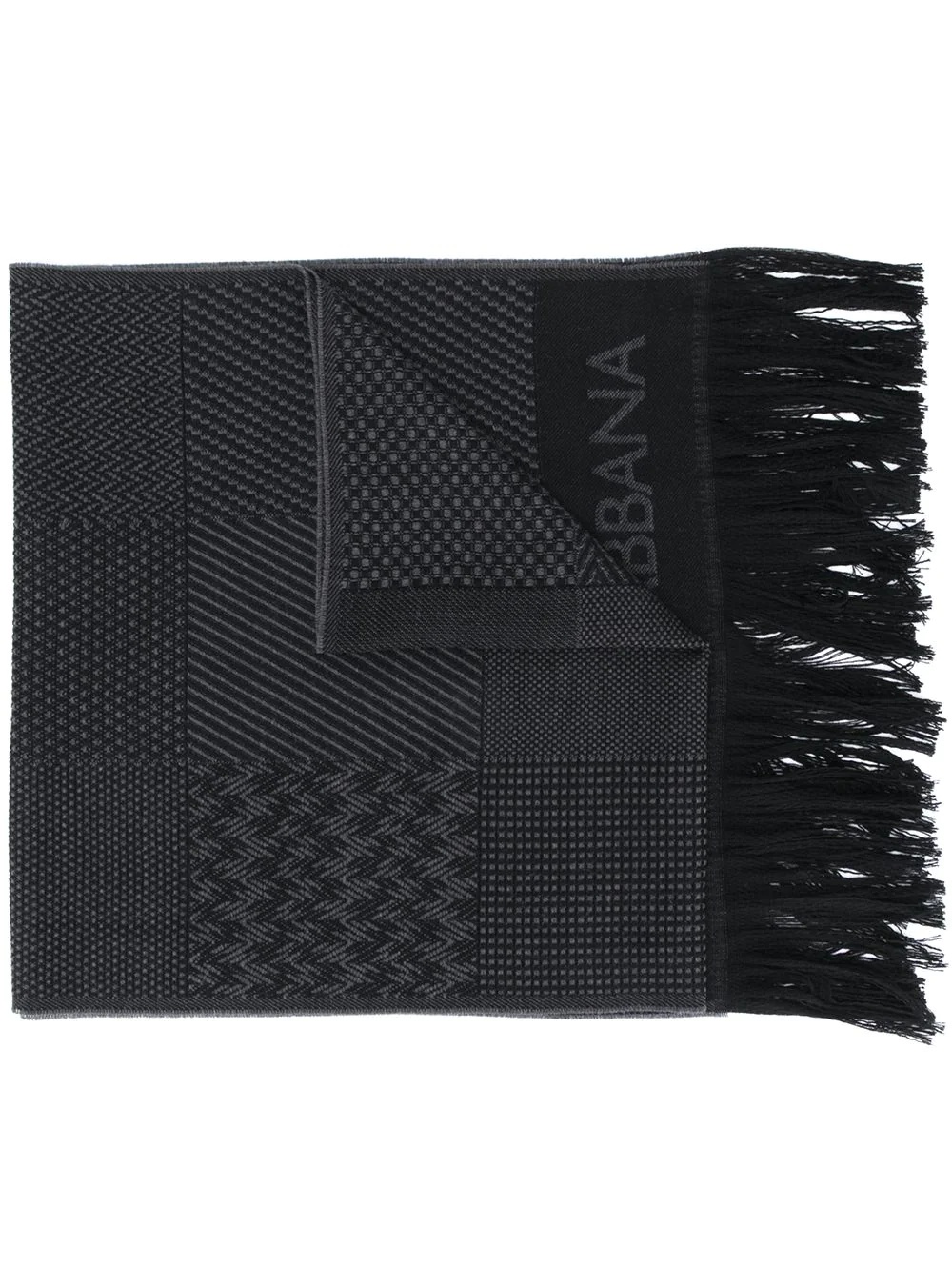 logo fringed scarf - 1