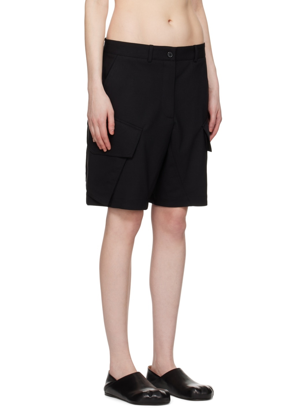 Black Tailored Shorts - 2