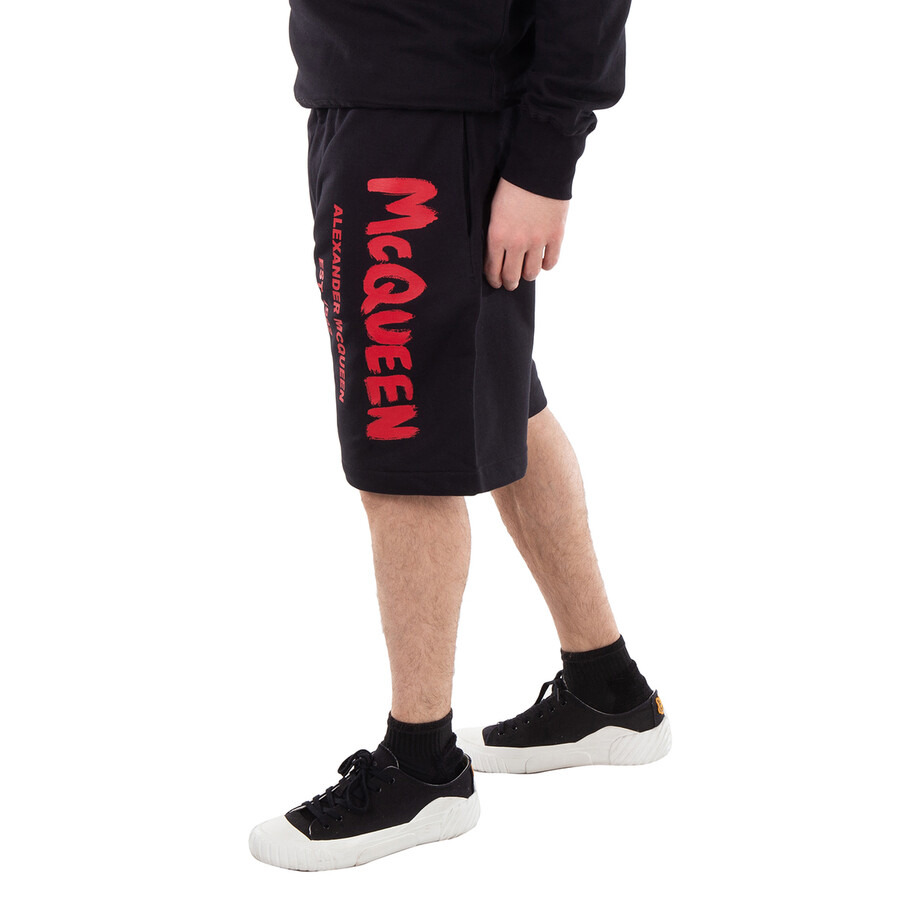 Alexander Mcqueen Men's Logo-Print Cotton Shorts - 2