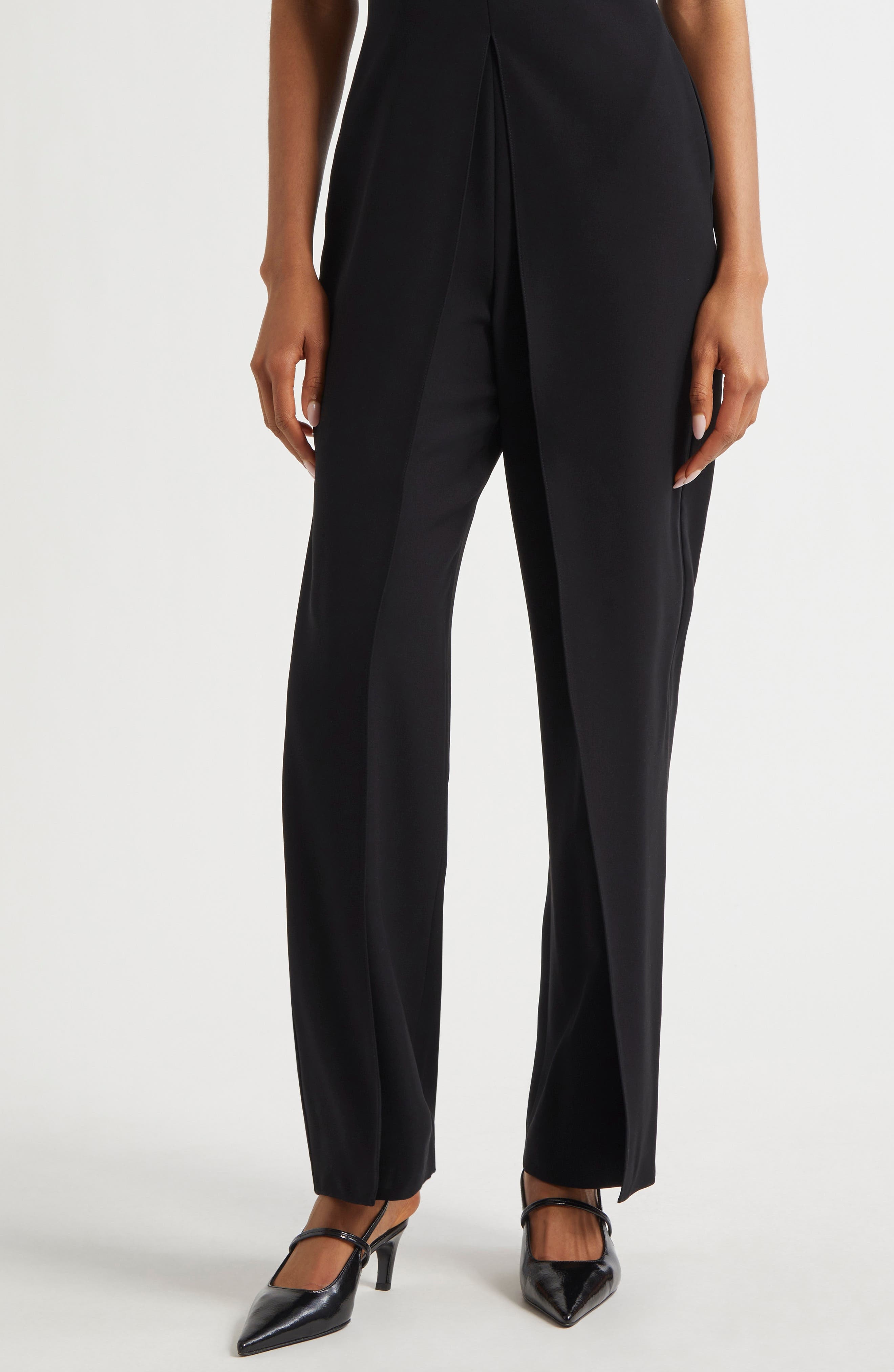Emporio Armani Sleeveless Jumpsuit in Solid Black at Nordstrom - 4