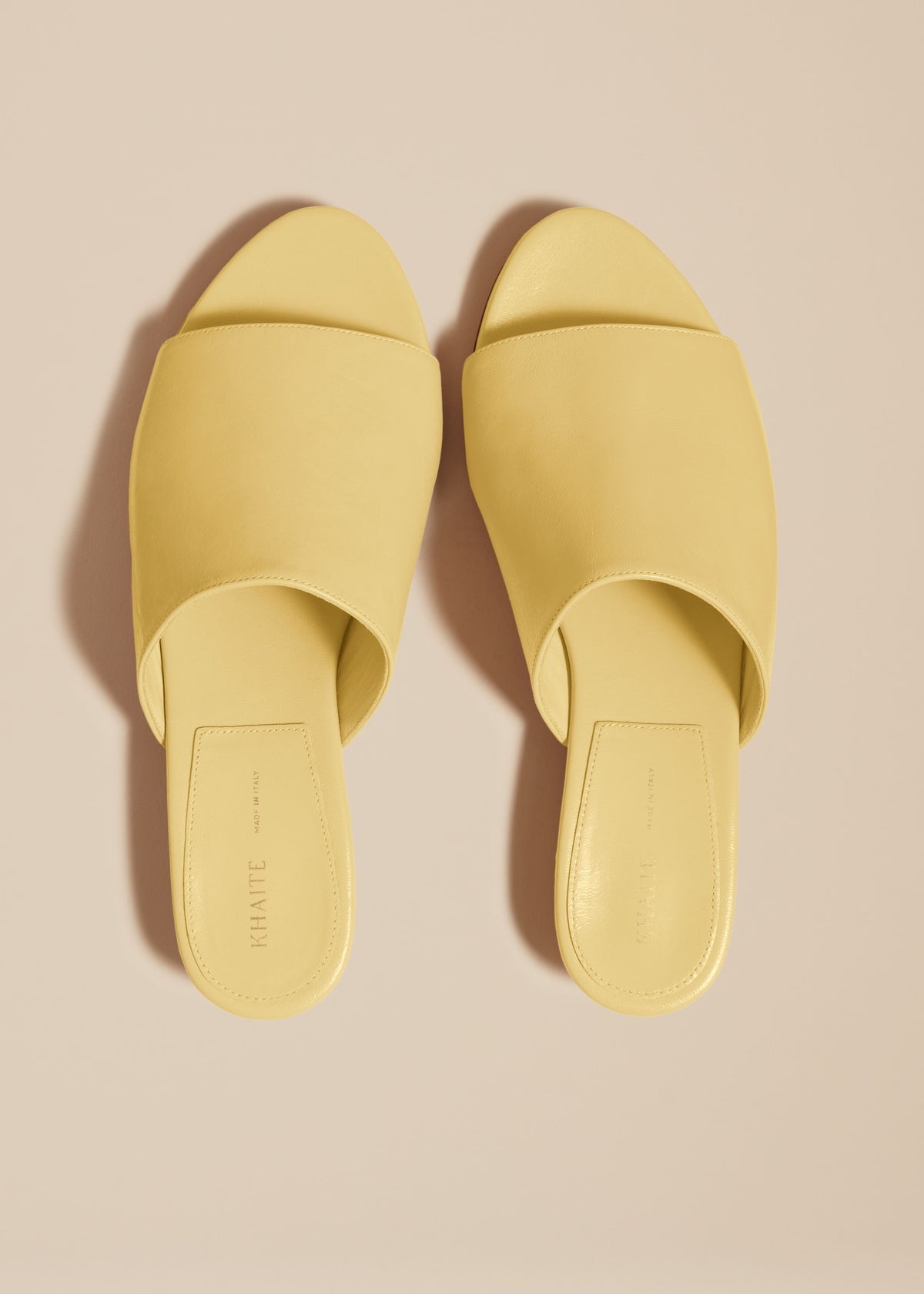The Marion Slide in Pale Yellow Leather - 3