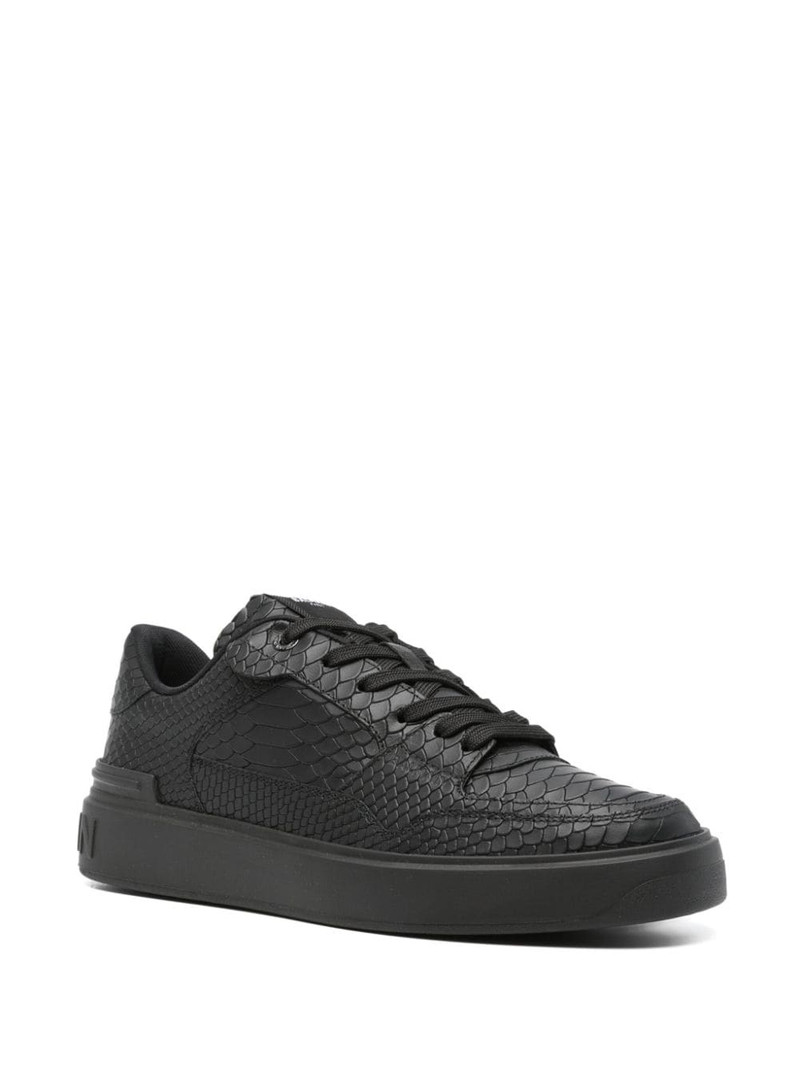 Balmain B-Court croc-embossed sneakers outlook