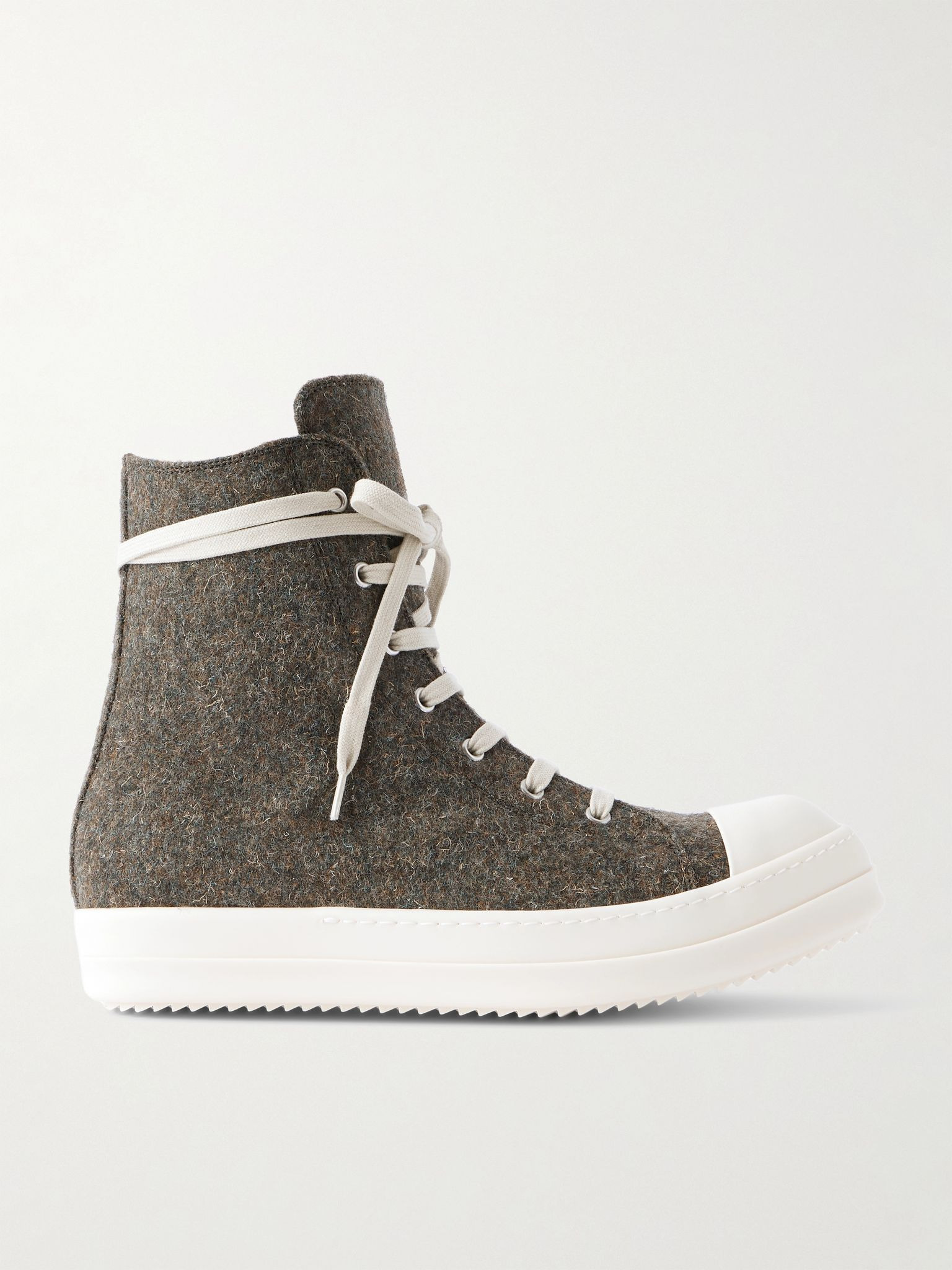 Rugged Wool High-Top Sneakers Green - 1