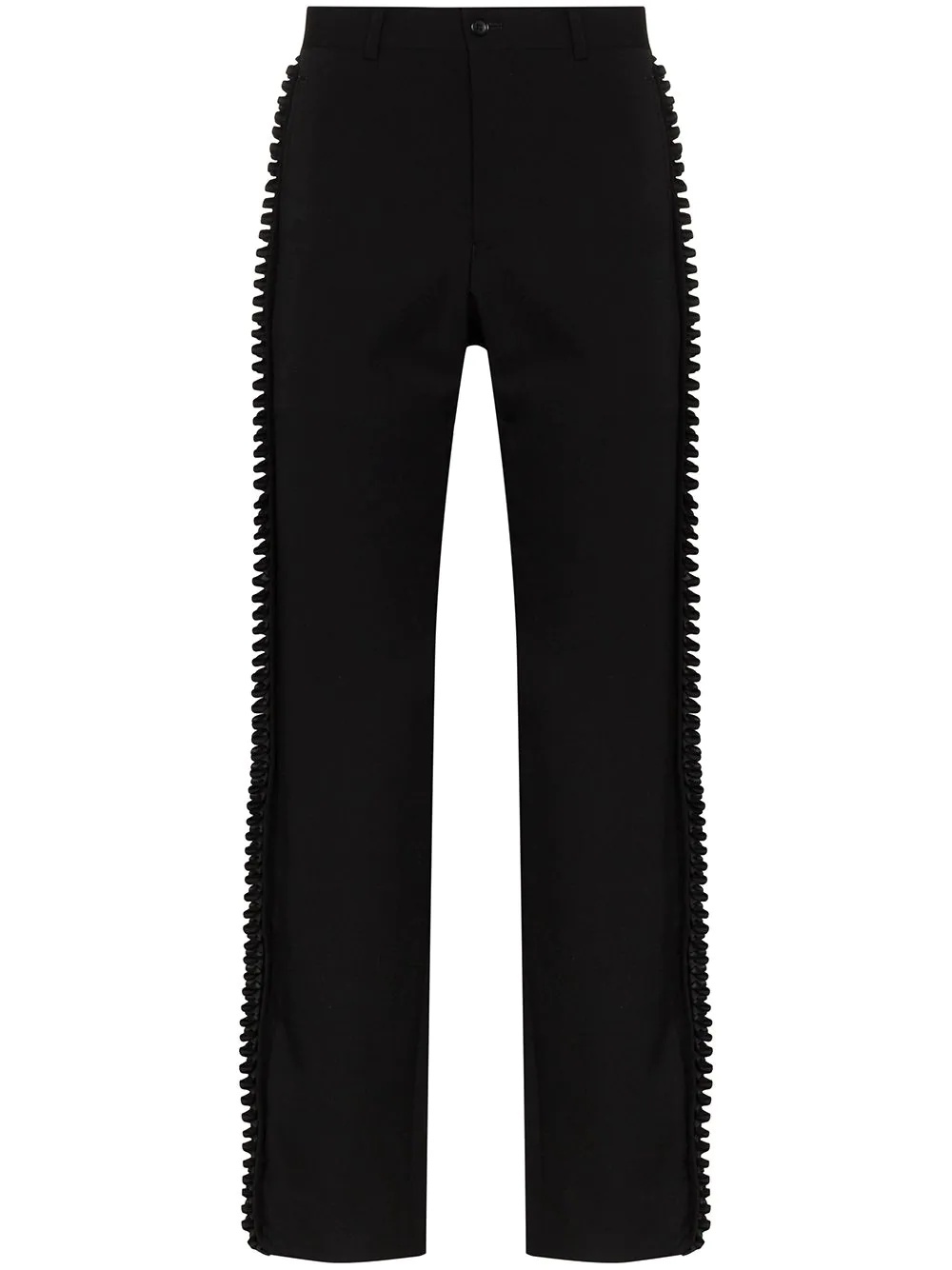 pleated trim tailored trousers - 1