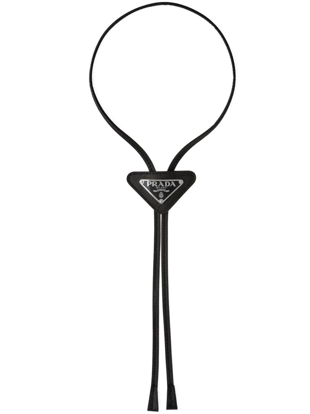 logo-plaque leather bolo tie - 1