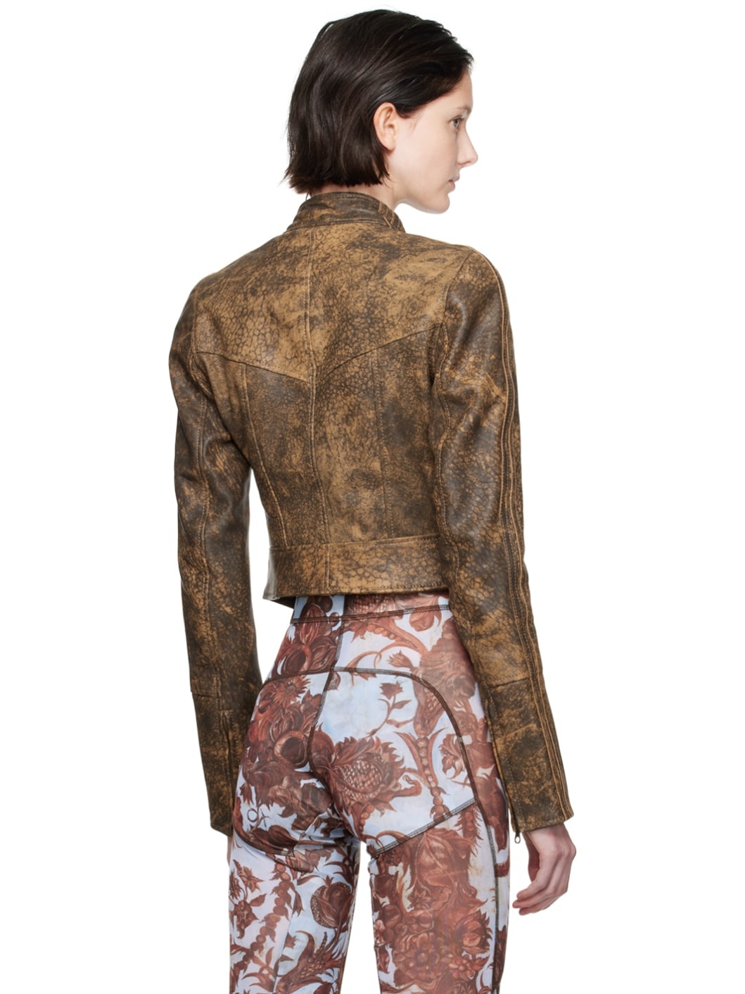 SSENSE Exclusive Brown Leather Jacket - 3