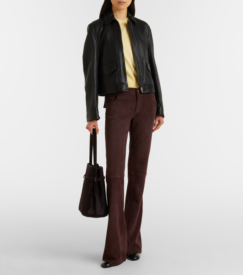 STOULS Pawlonia suede flared pants outlook
